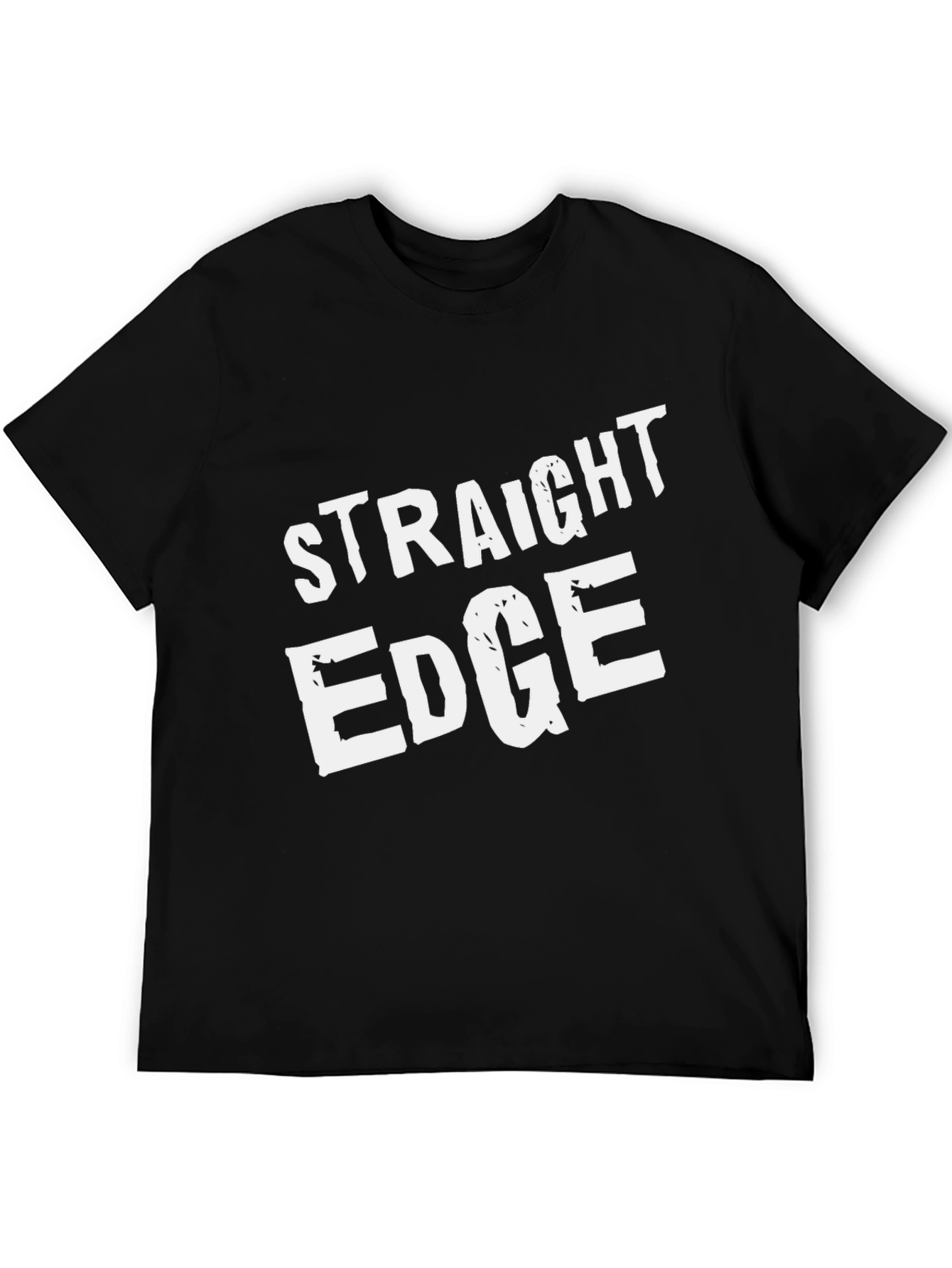 Straight Edge Crew Neck Tee - Bold White Print