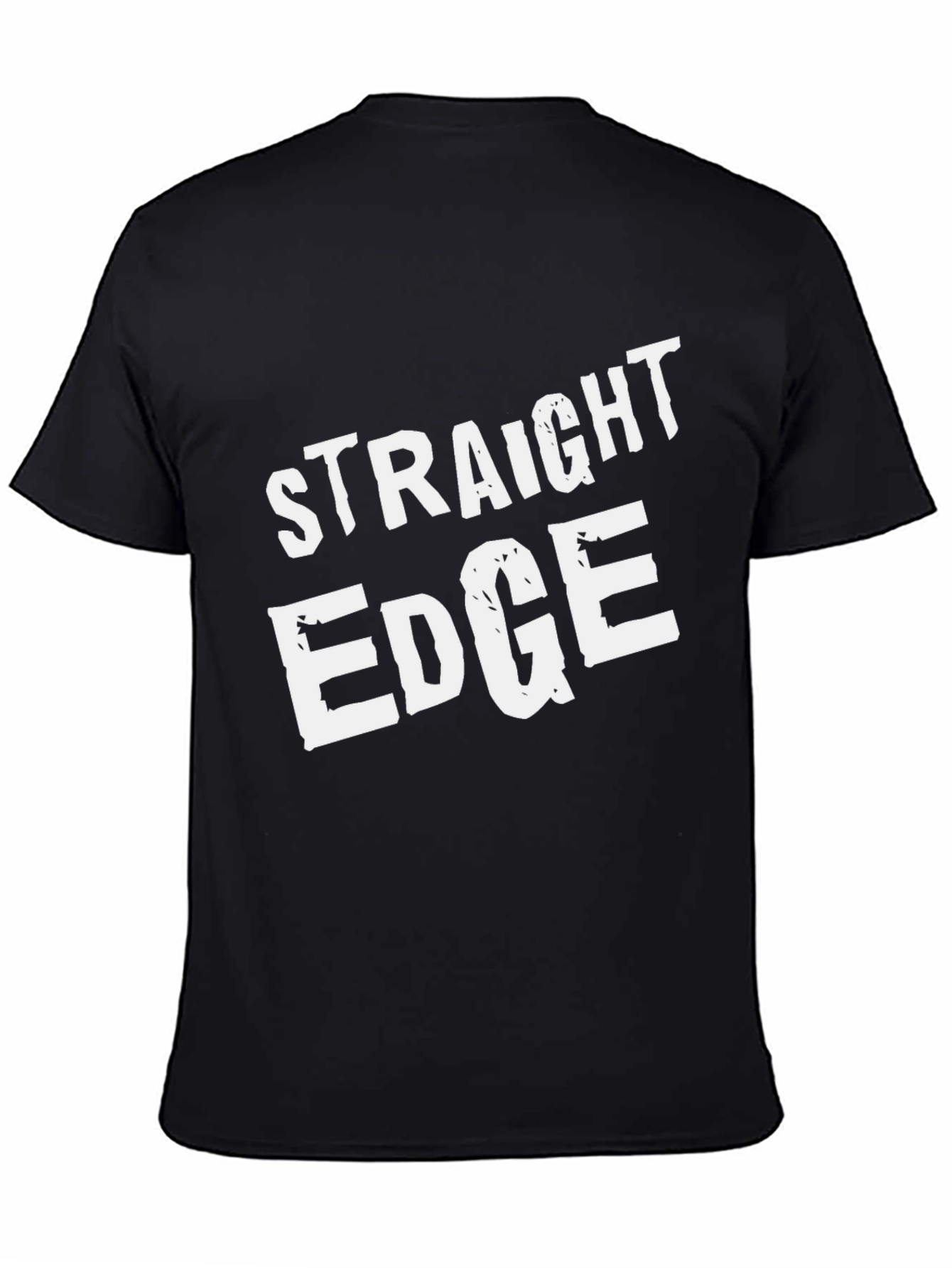 Straight Edge Crew Neck Tee - Bold White Print