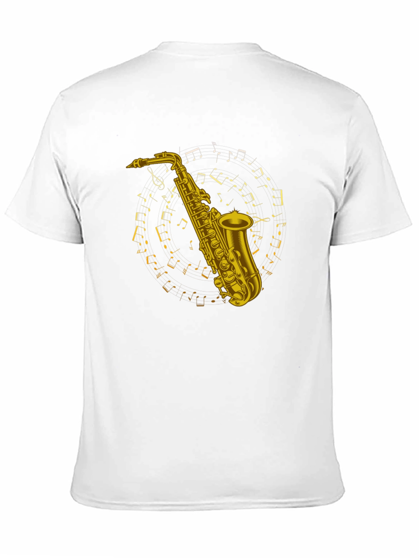 Saxophone Music Notes Graphic Tee - Black