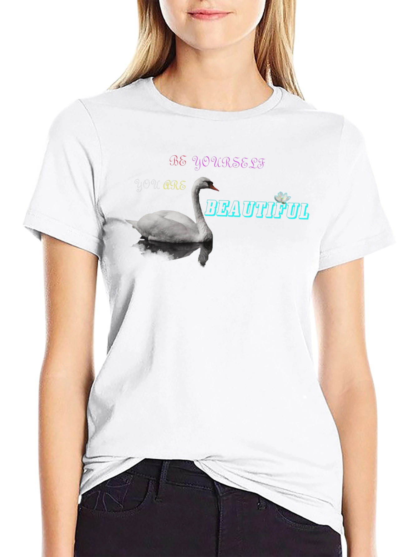 Be Yourself Swan Graphic T-Shirt