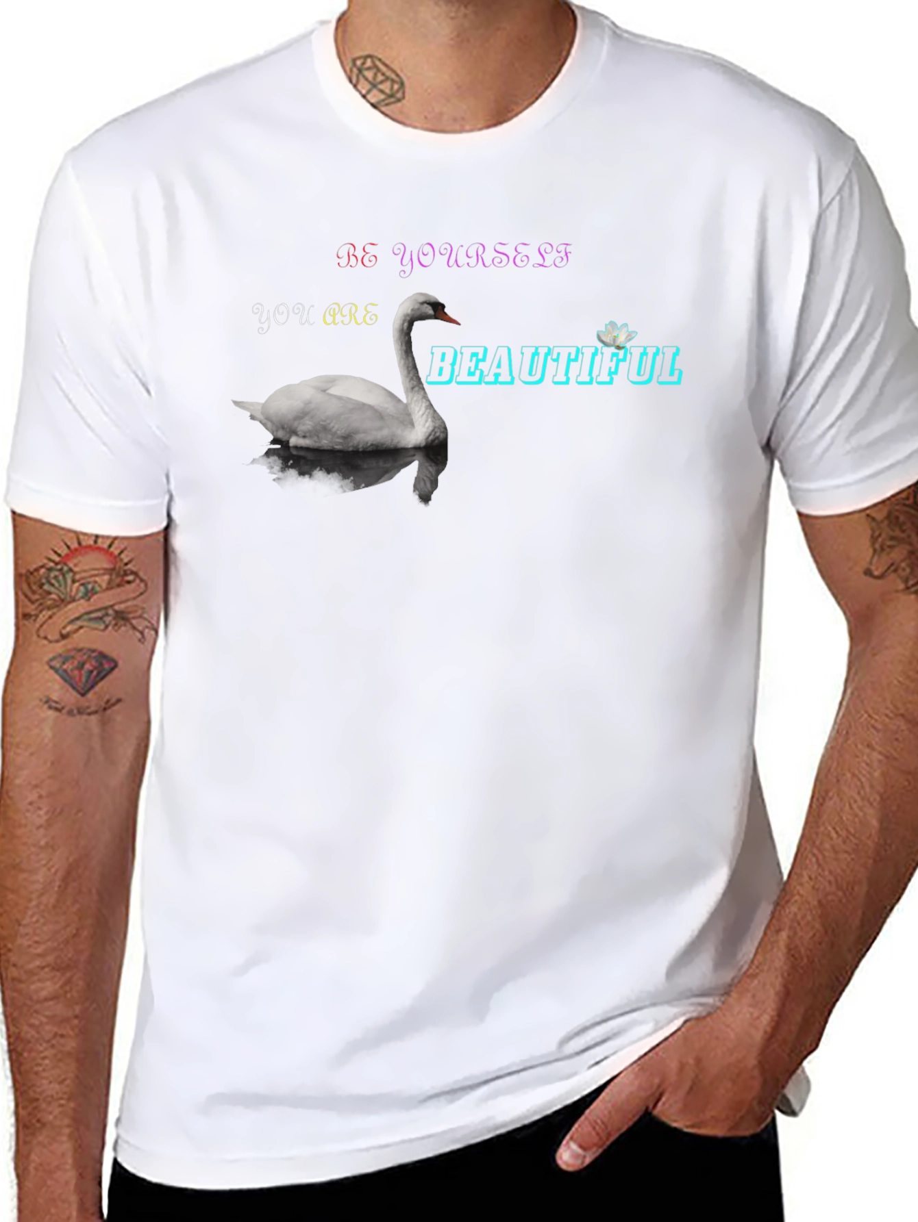 Be Yourself Swan Graphic T-Shirt