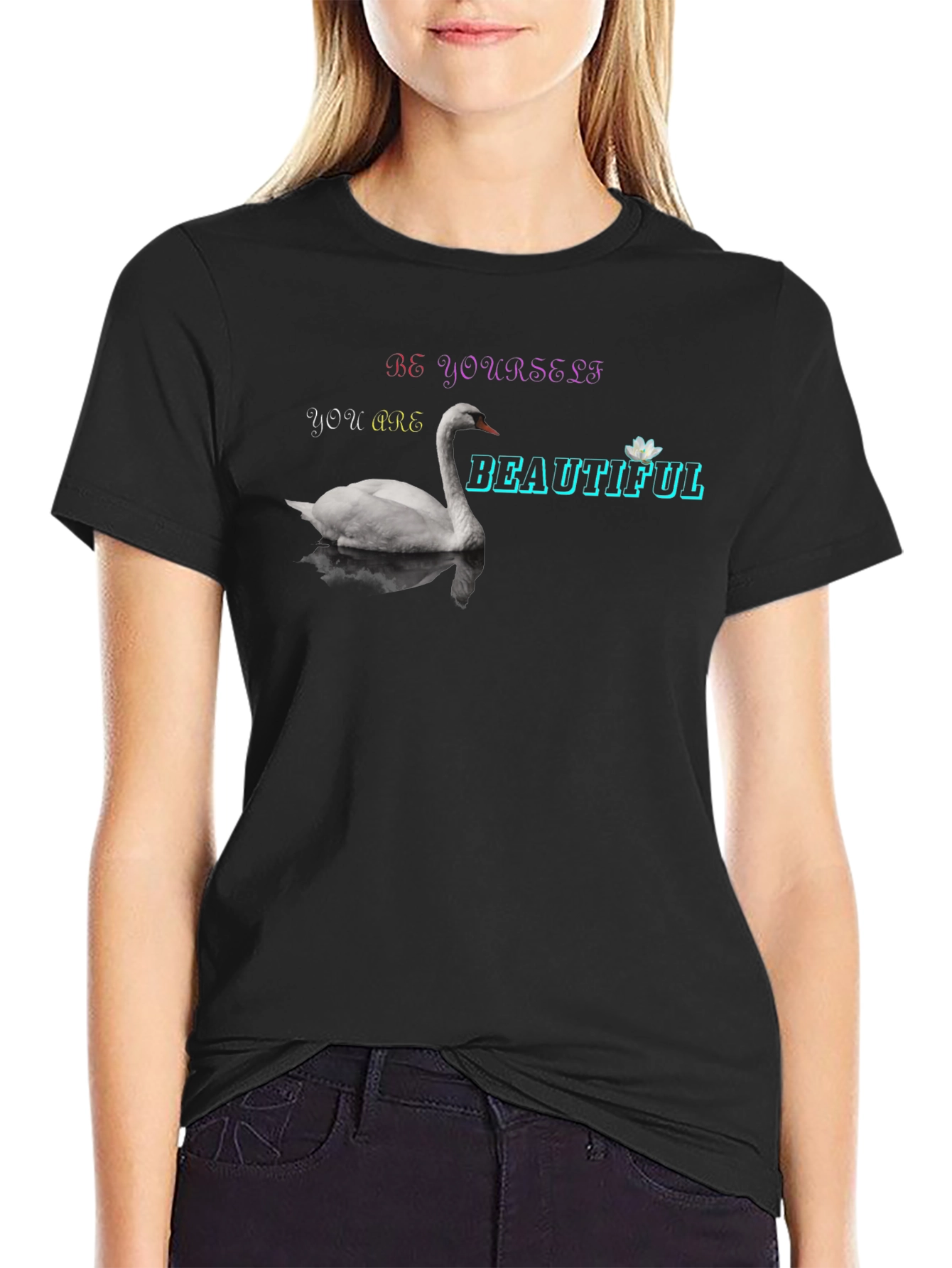 Be Yourself Swan Graphic T-Shirt