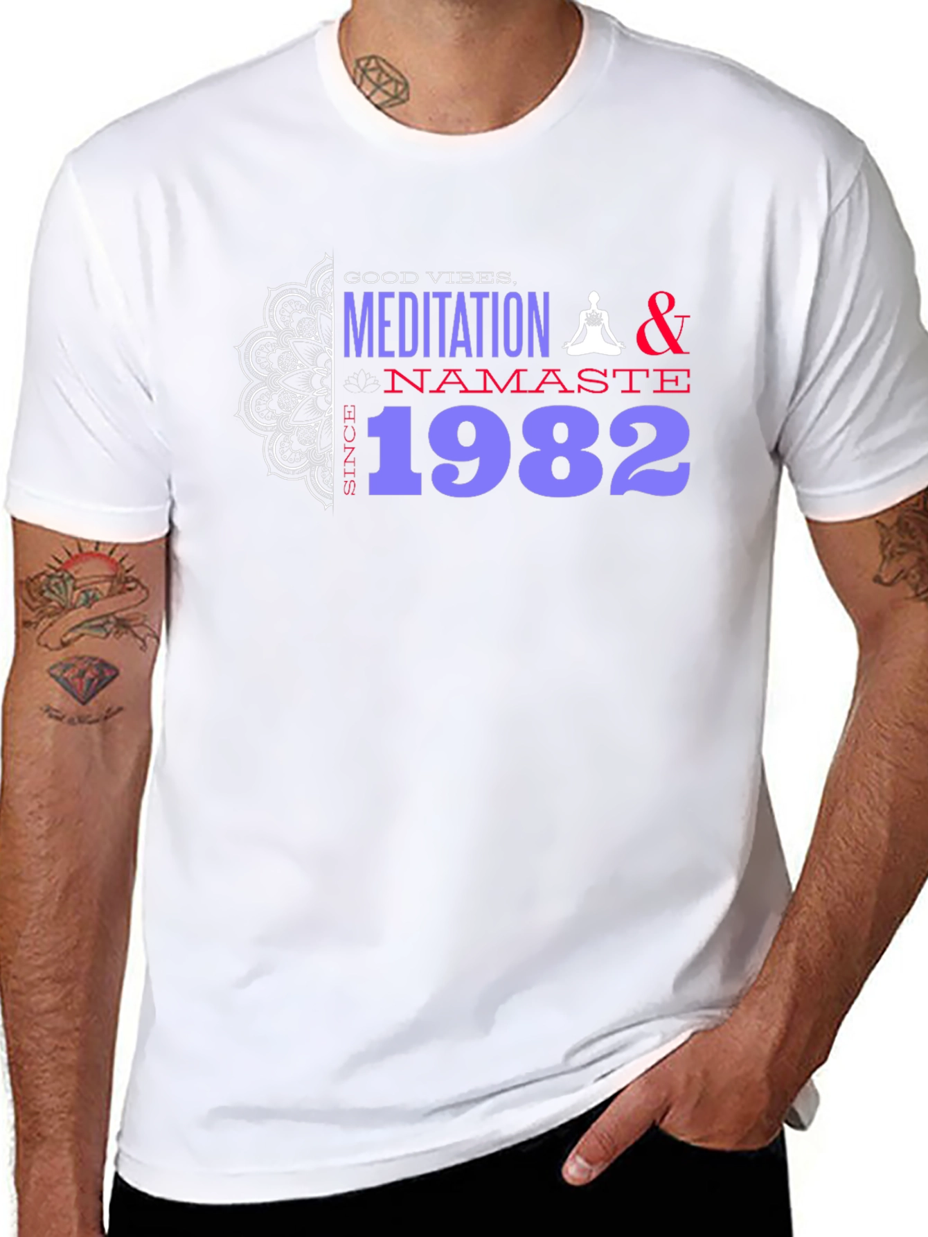 Meditation & Namaste Since 1982 Black T-Shirt