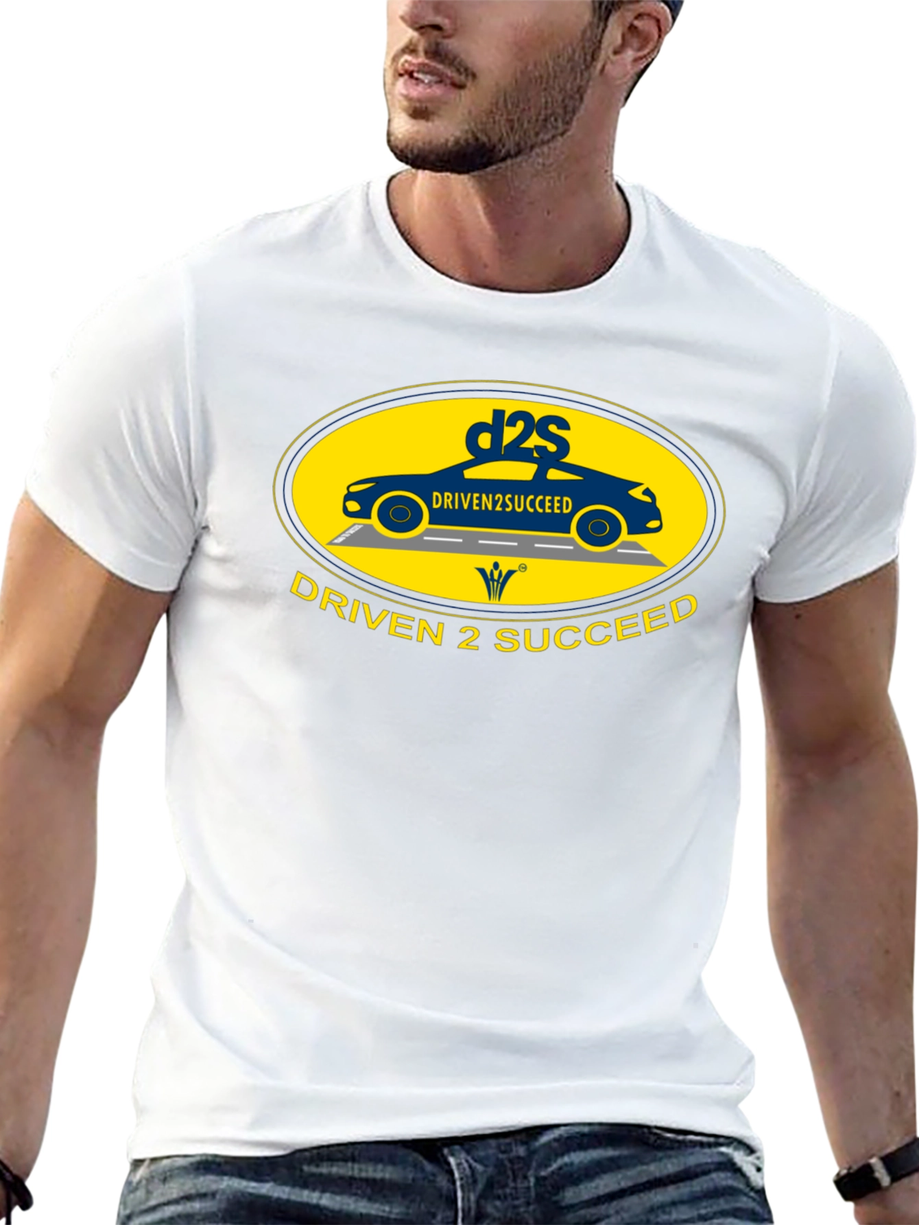 Driven 2 Succeed Black T-Shirt with Car Design