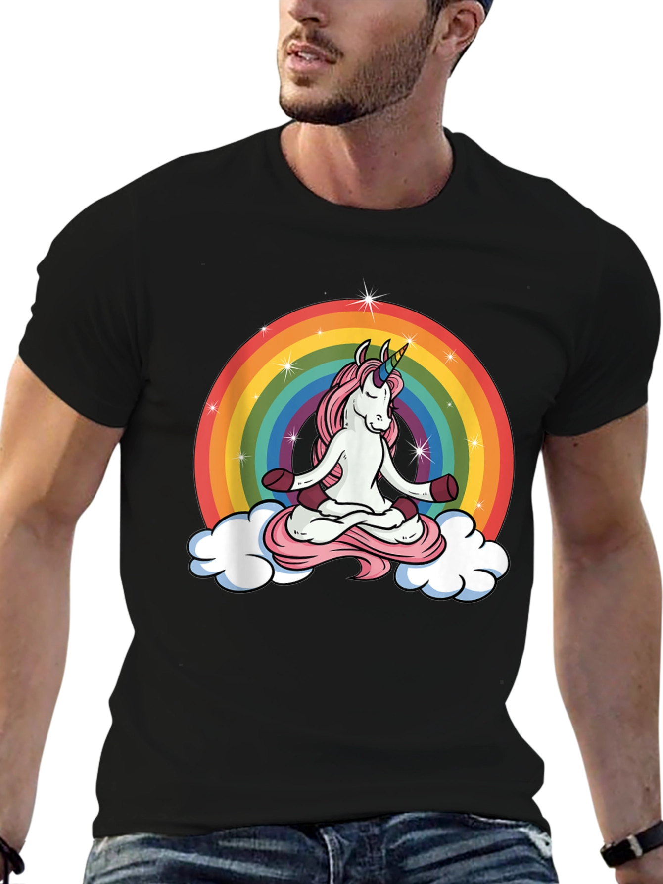 Unicorn Meditation Rainbow T-Shirt