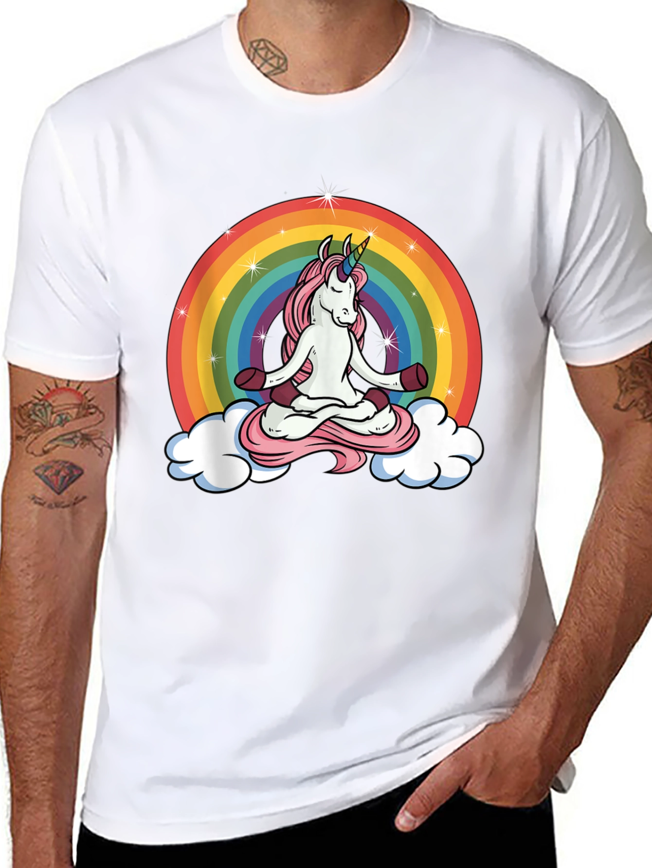 Unicorn Meditation Rainbow T-Shirt