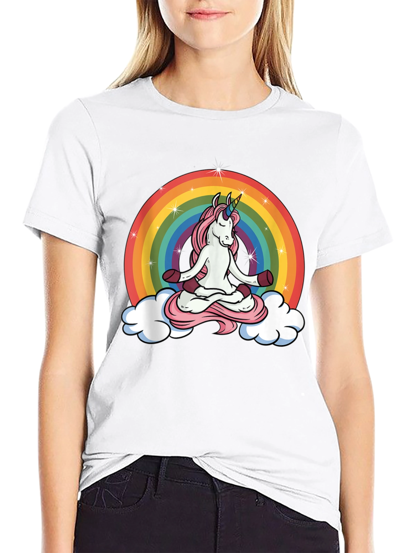 Unicorn Meditation Rainbow T-Shirt