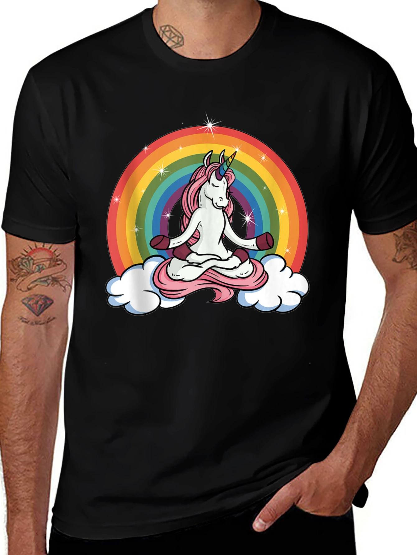 Unicorn Meditation Rainbow T-Shirt