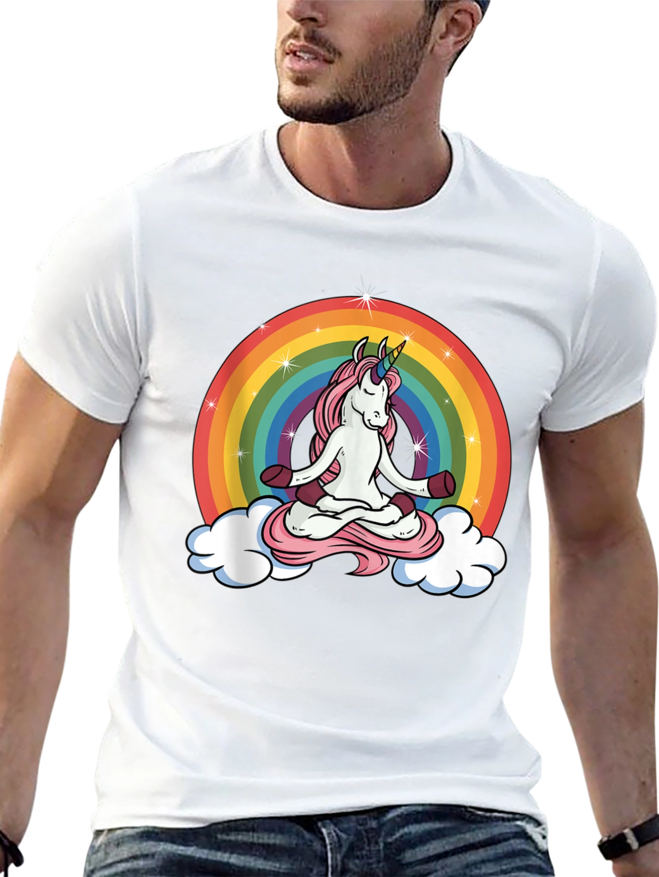 Unicorn Meditation Rainbow T-Shirt