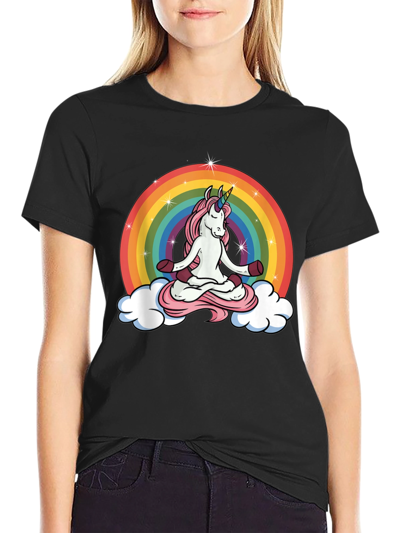 Unicorn Meditation Rainbow T-Shirt