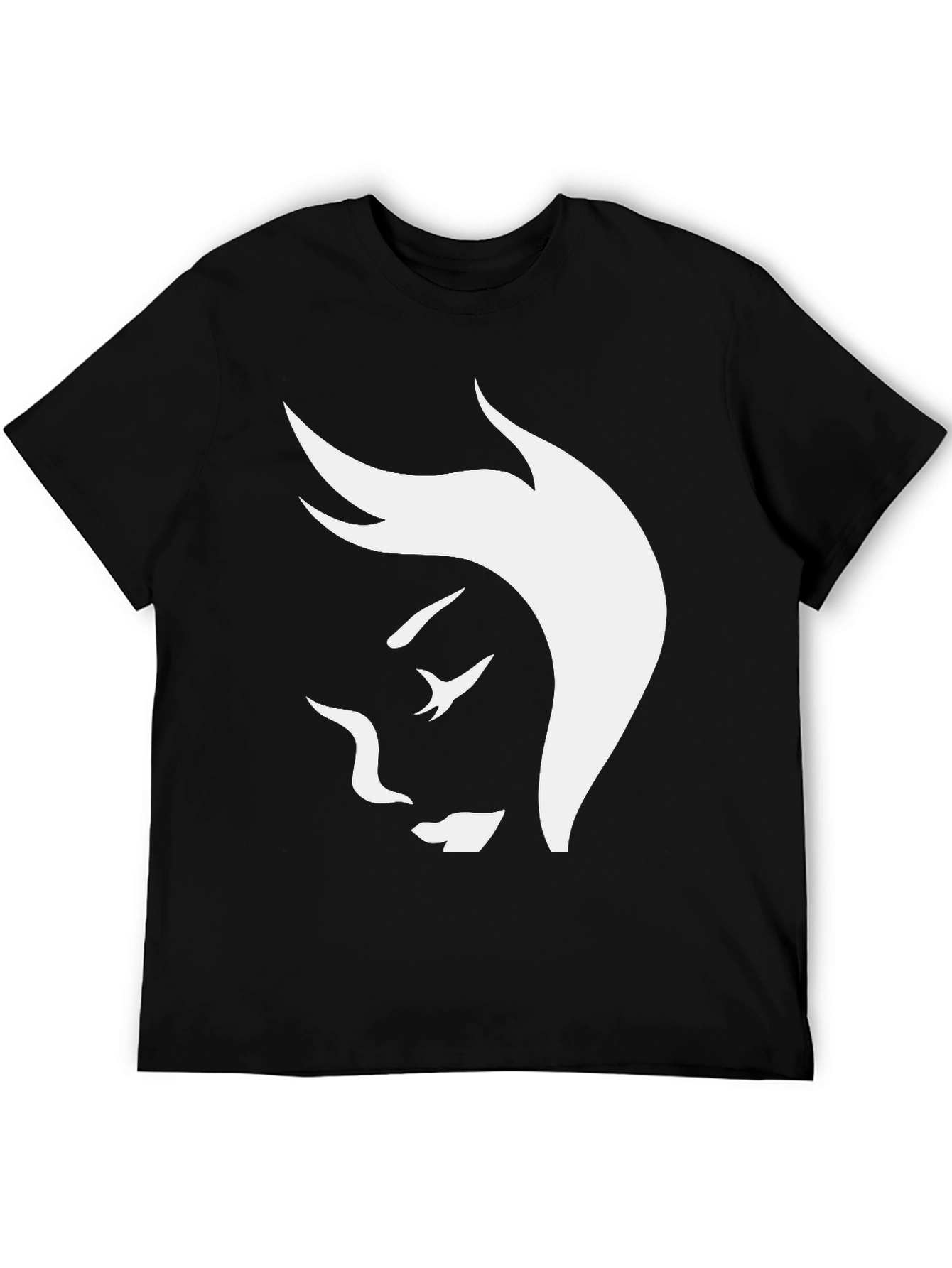 Abstract Face Graphic Tee - Stylish Black T-Shirt