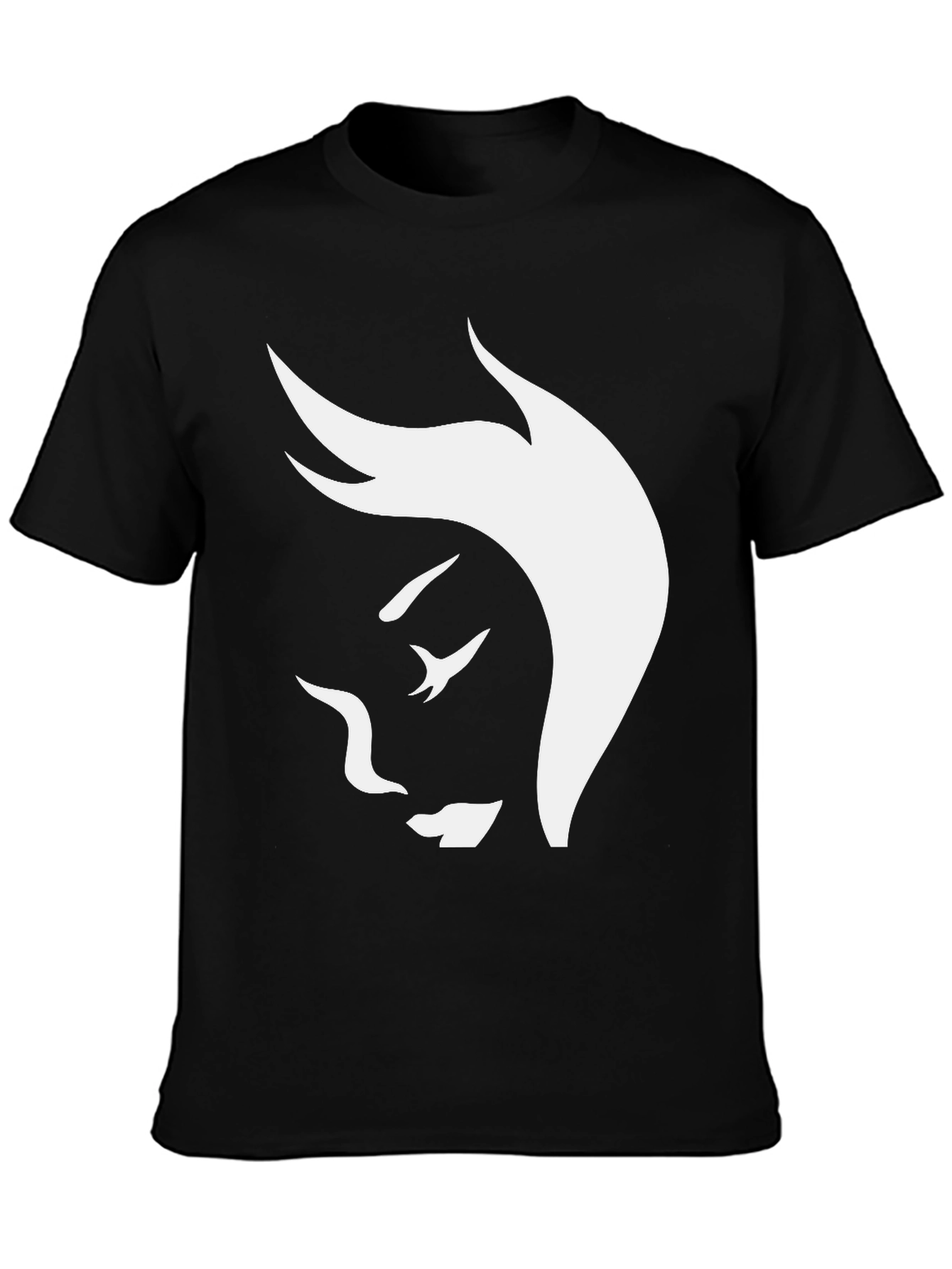 Abstract Face Graphic Tee - Stylish Black T-Shirt