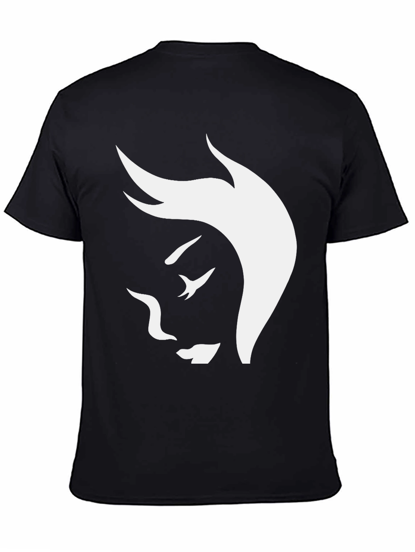 Abstract Face Graphic Tee - Stylish Black T-Shirt
