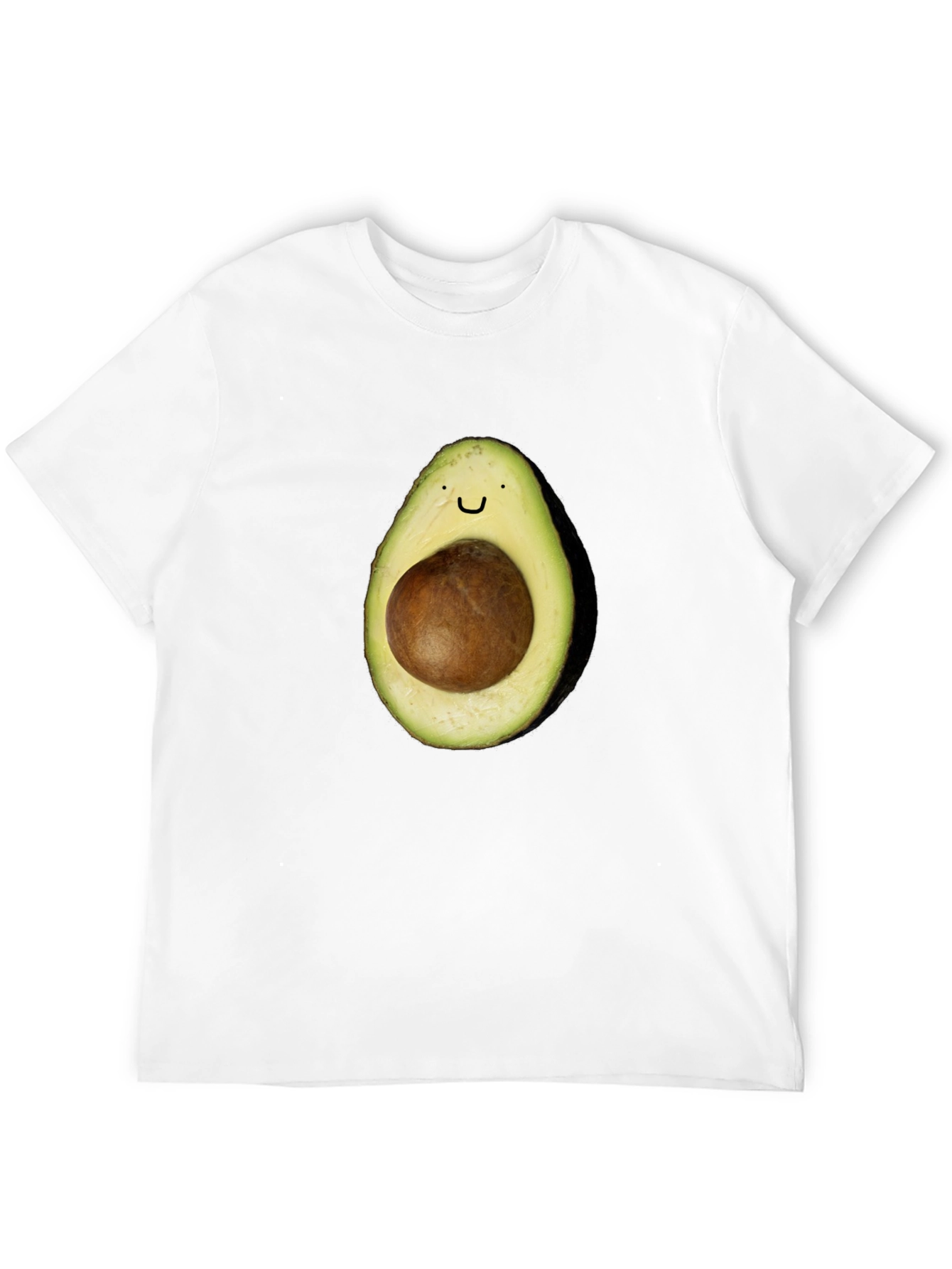 Avocado Smile T-Shirt - Black Casual Tee