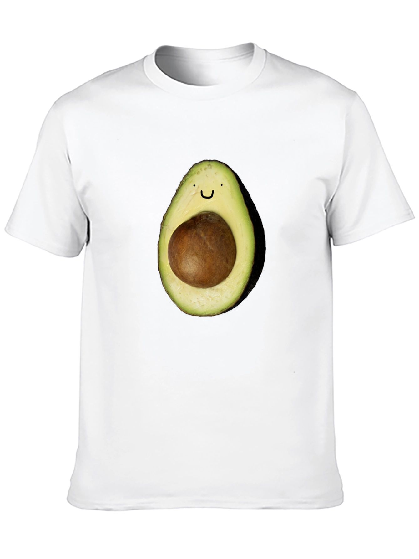 Avocado Smile T-Shirt - Black Casual Tee