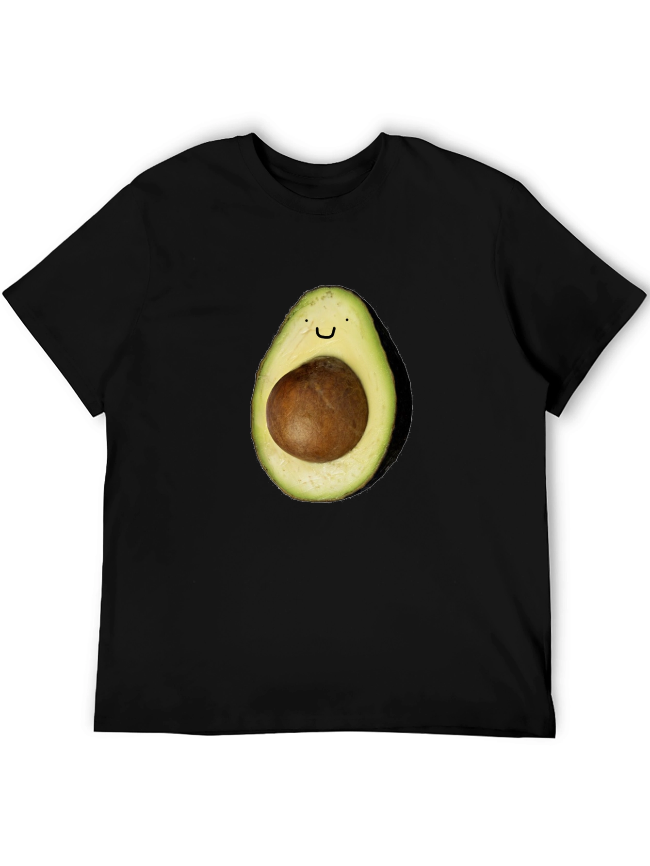 Avocado Smile T-Shirt - Black Casual Tee