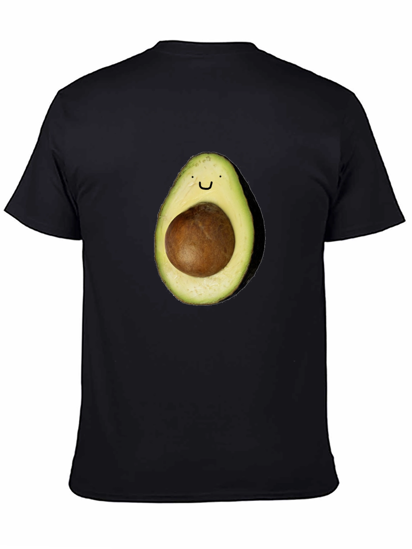 Avocado Smile T-Shirt - Black Casual Tee