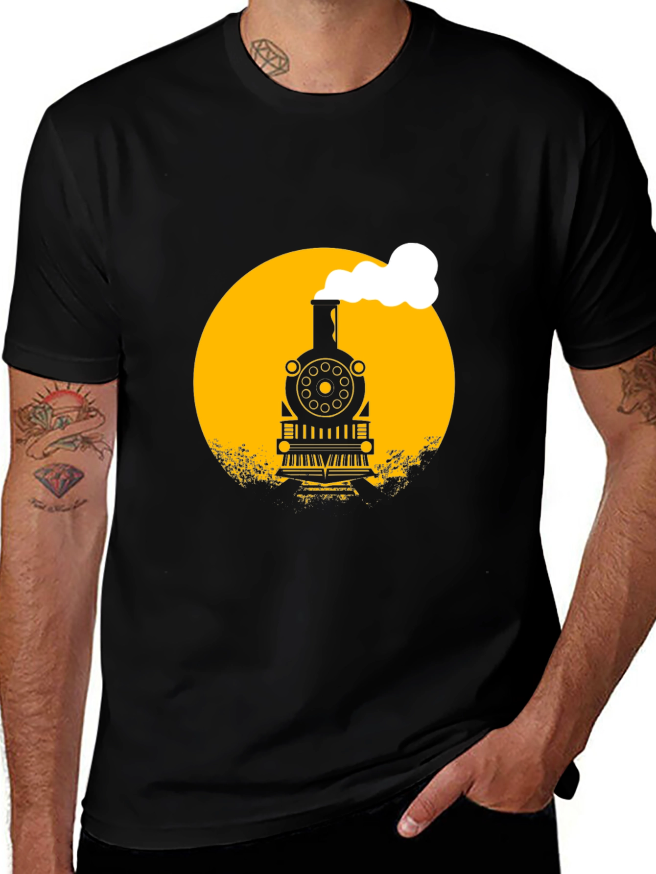 Train Graphic Black T-Shirt