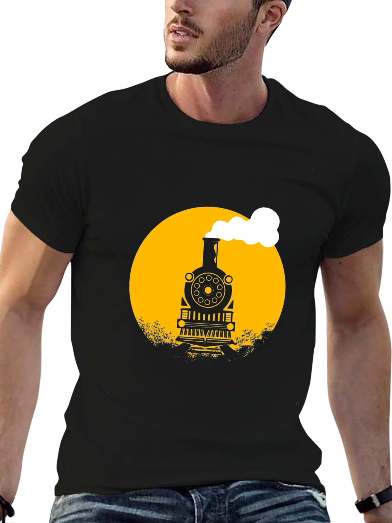 Train Graphic Black T-Shirt