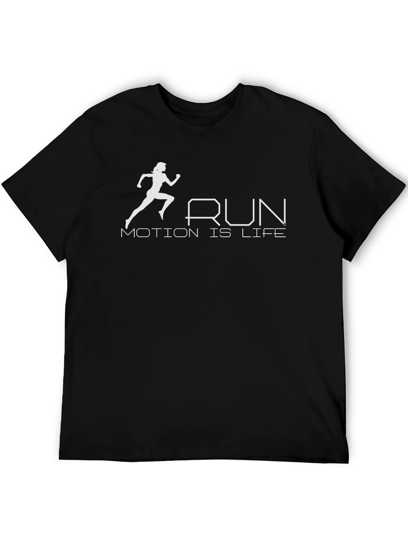 Run Motion is Life Black T-Shirt