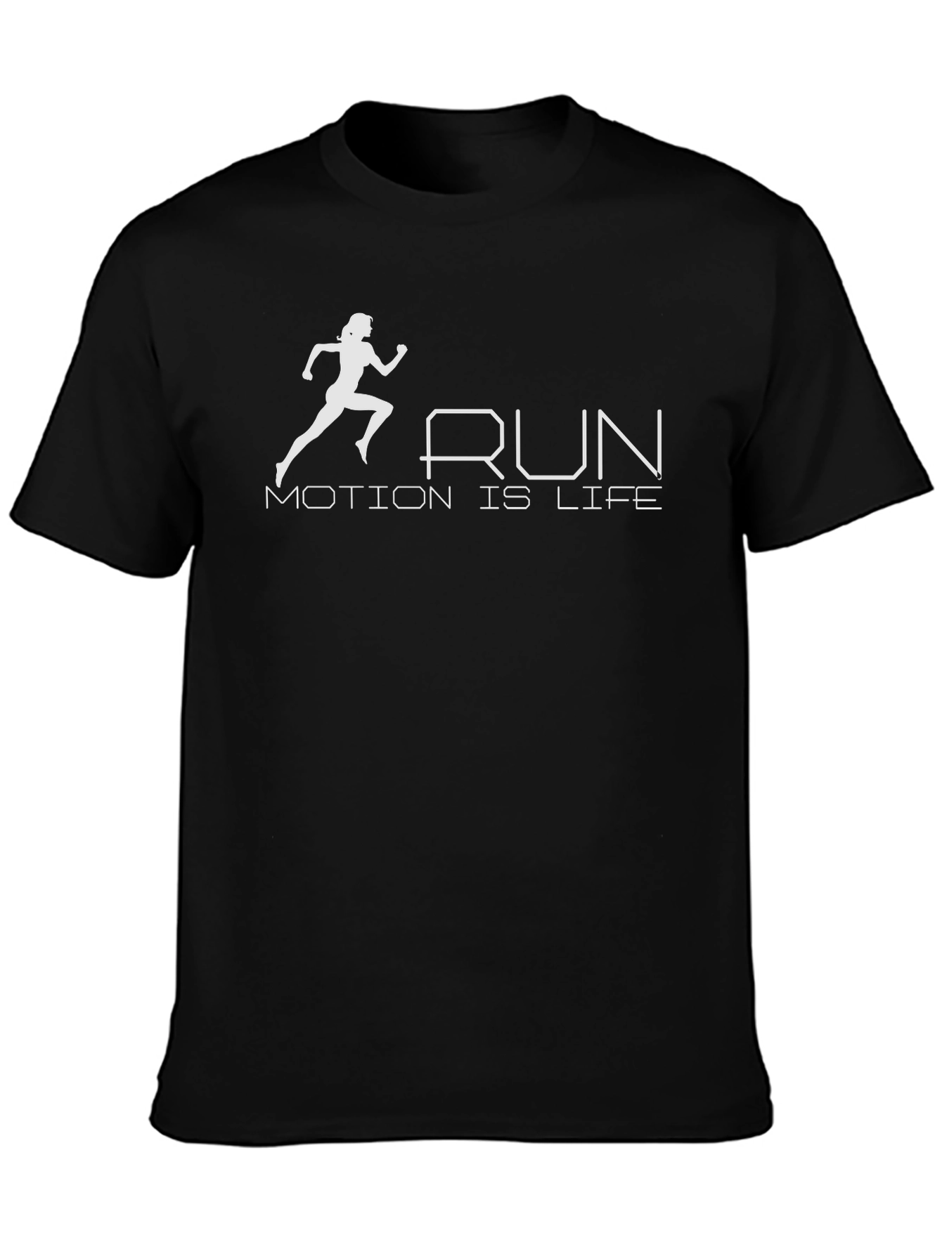 Run Motion is Life Black T-Shirt
