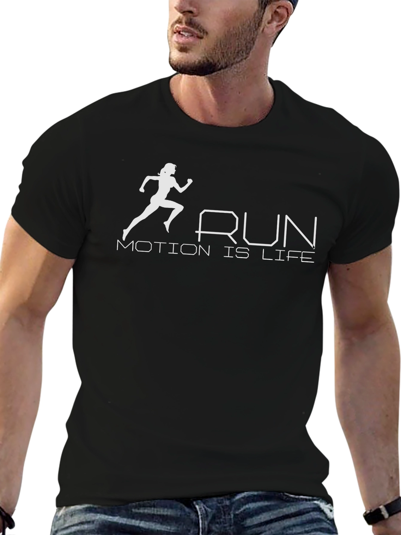 Run Motion is Life Black T-Shirt