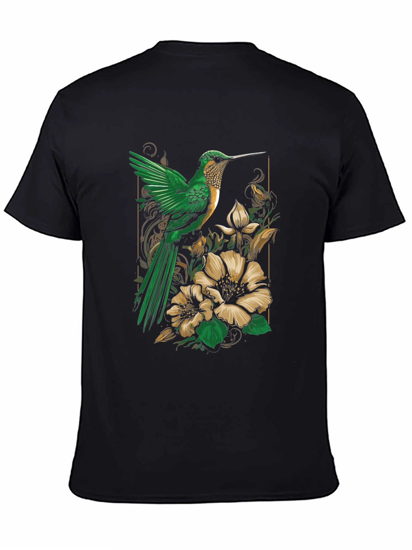 Hummingbird Floral Graphic Tee - Nature Inspired Style