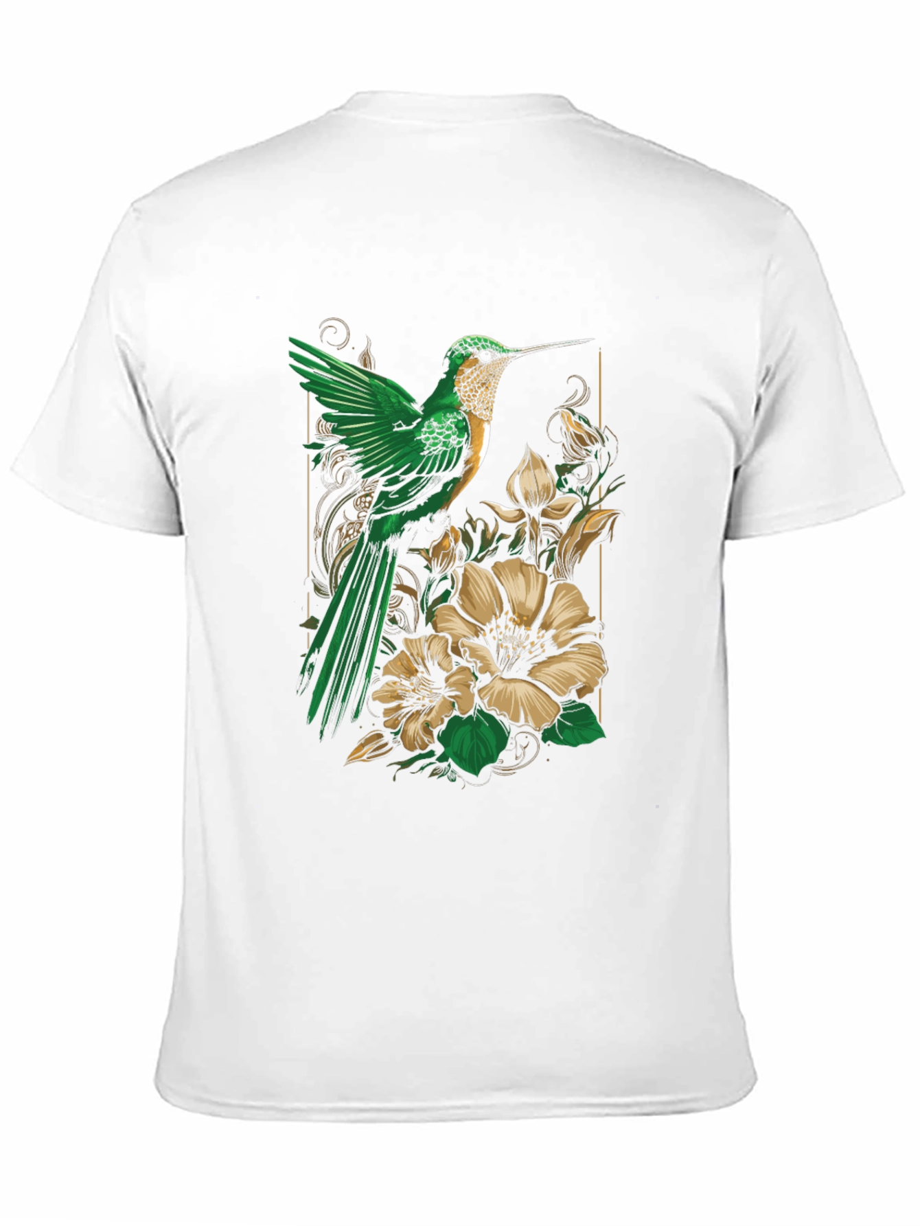 Hummingbird Floral Graphic Tee - Nature Inspired Style