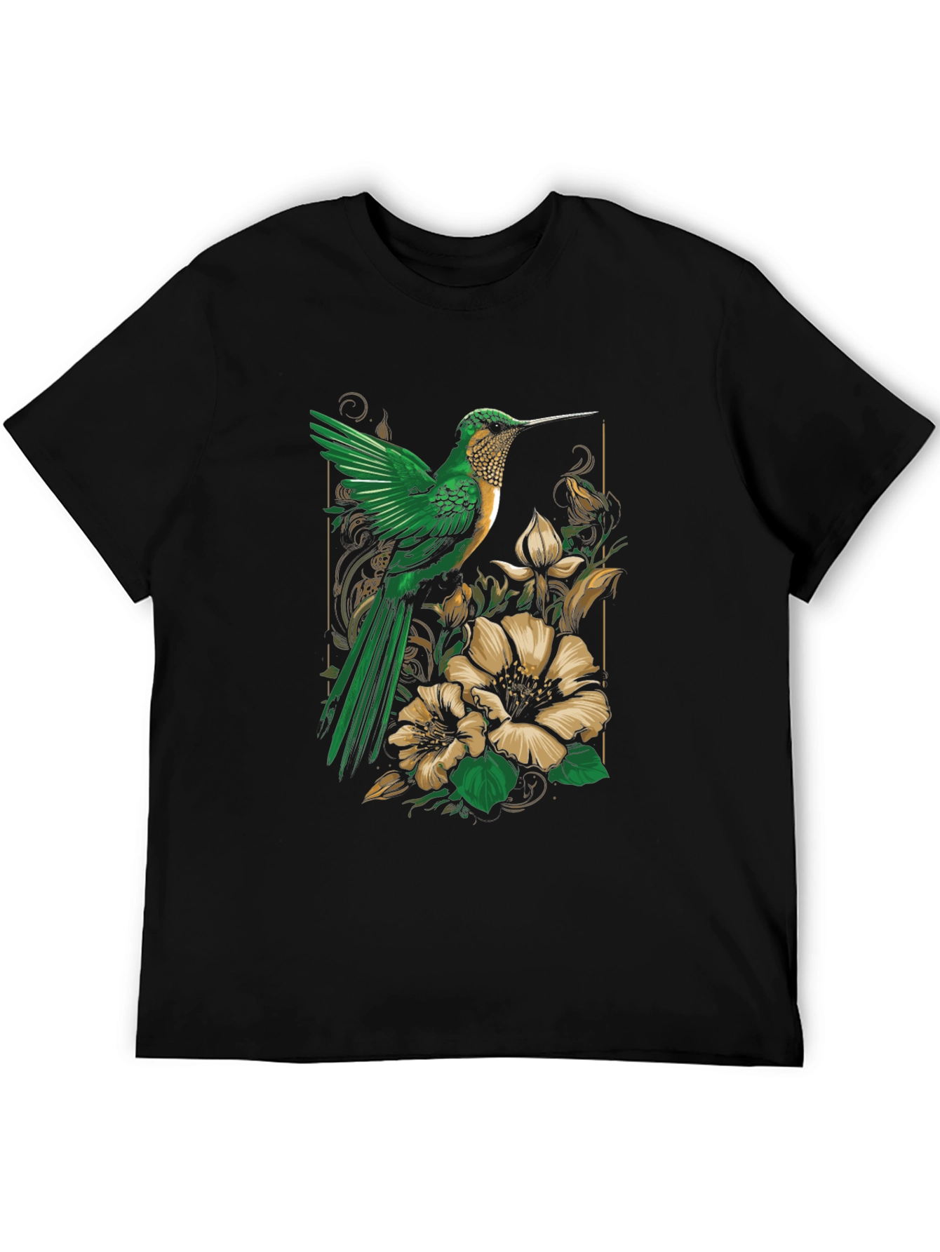 Hummingbird Floral Graphic Tee - Nature Inspired Style