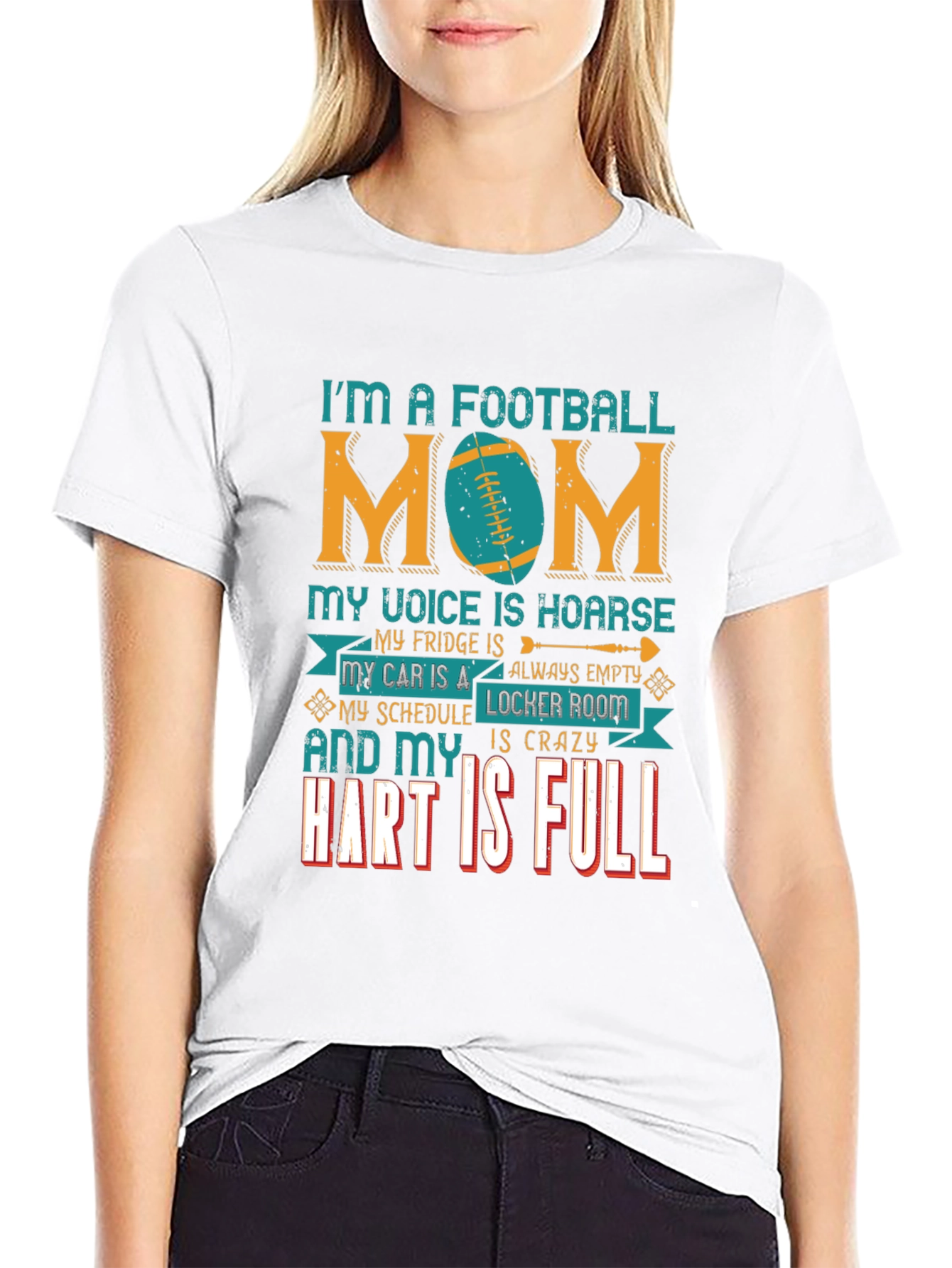 Football Mom Graphic Tee - Crazy Schedule Full Heart