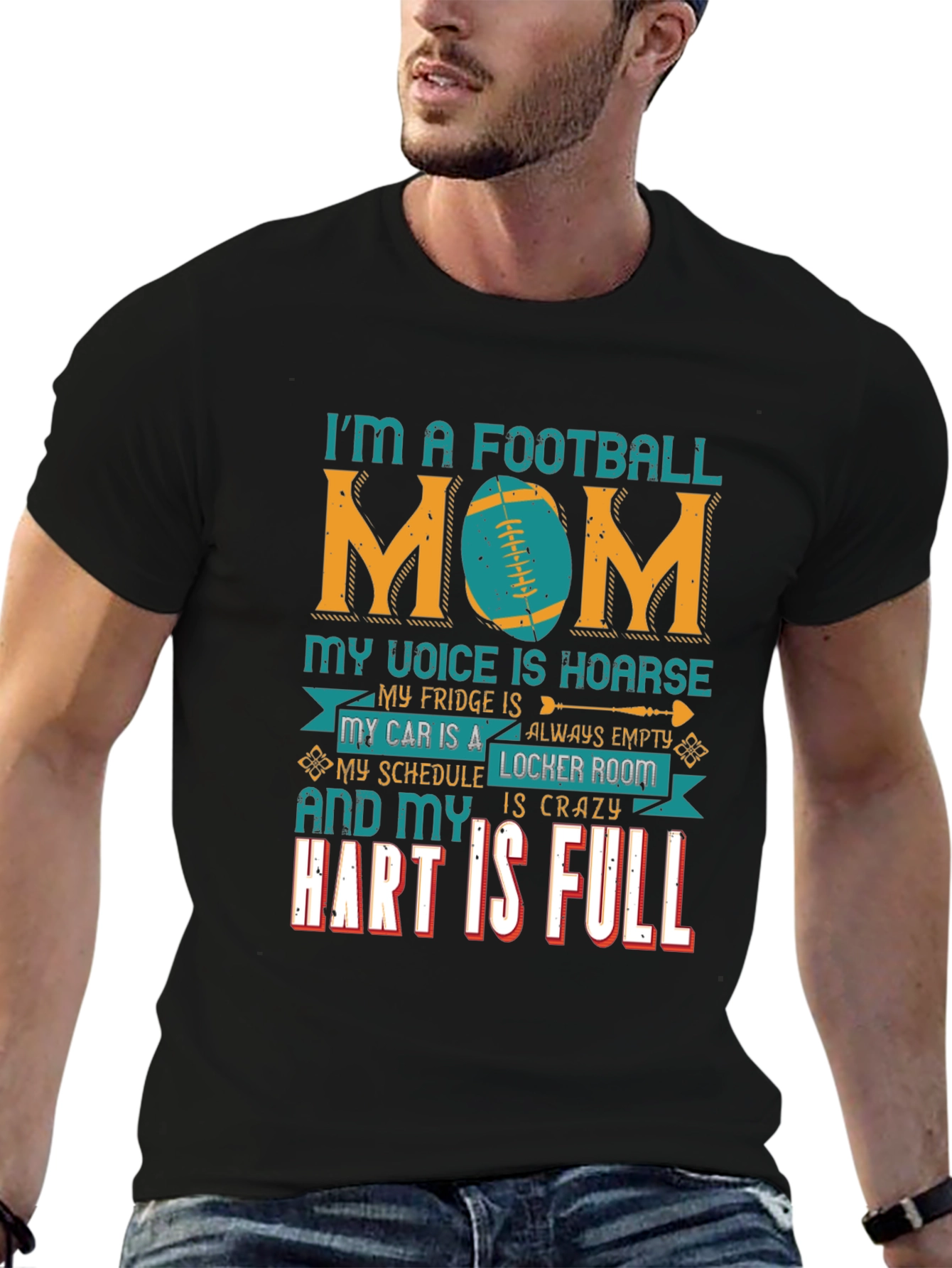 Football Mom Graphic Tee - Crazy Schedule Full Heart