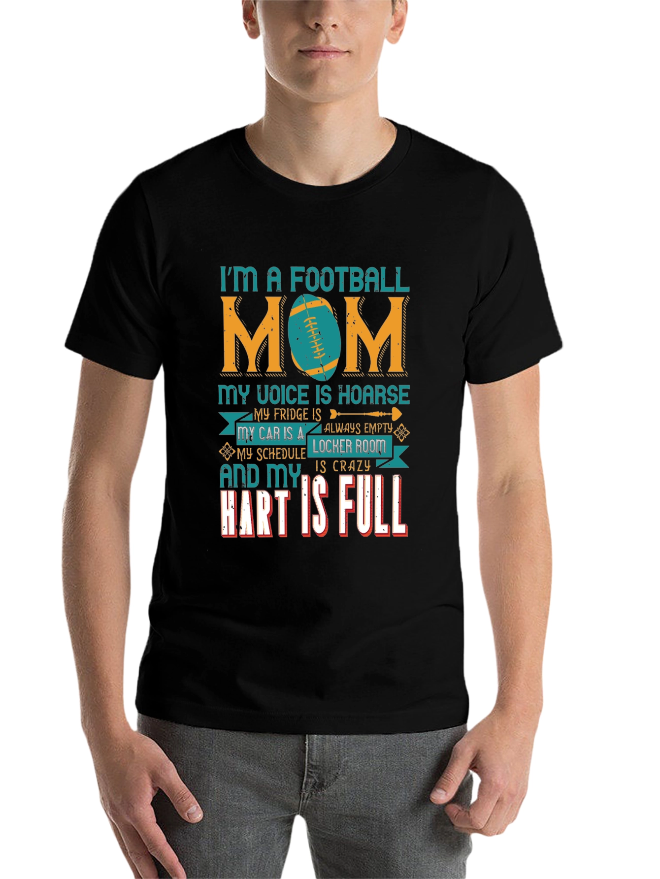 Football Mom Graphic Tee - Crazy Schedule Full Heart