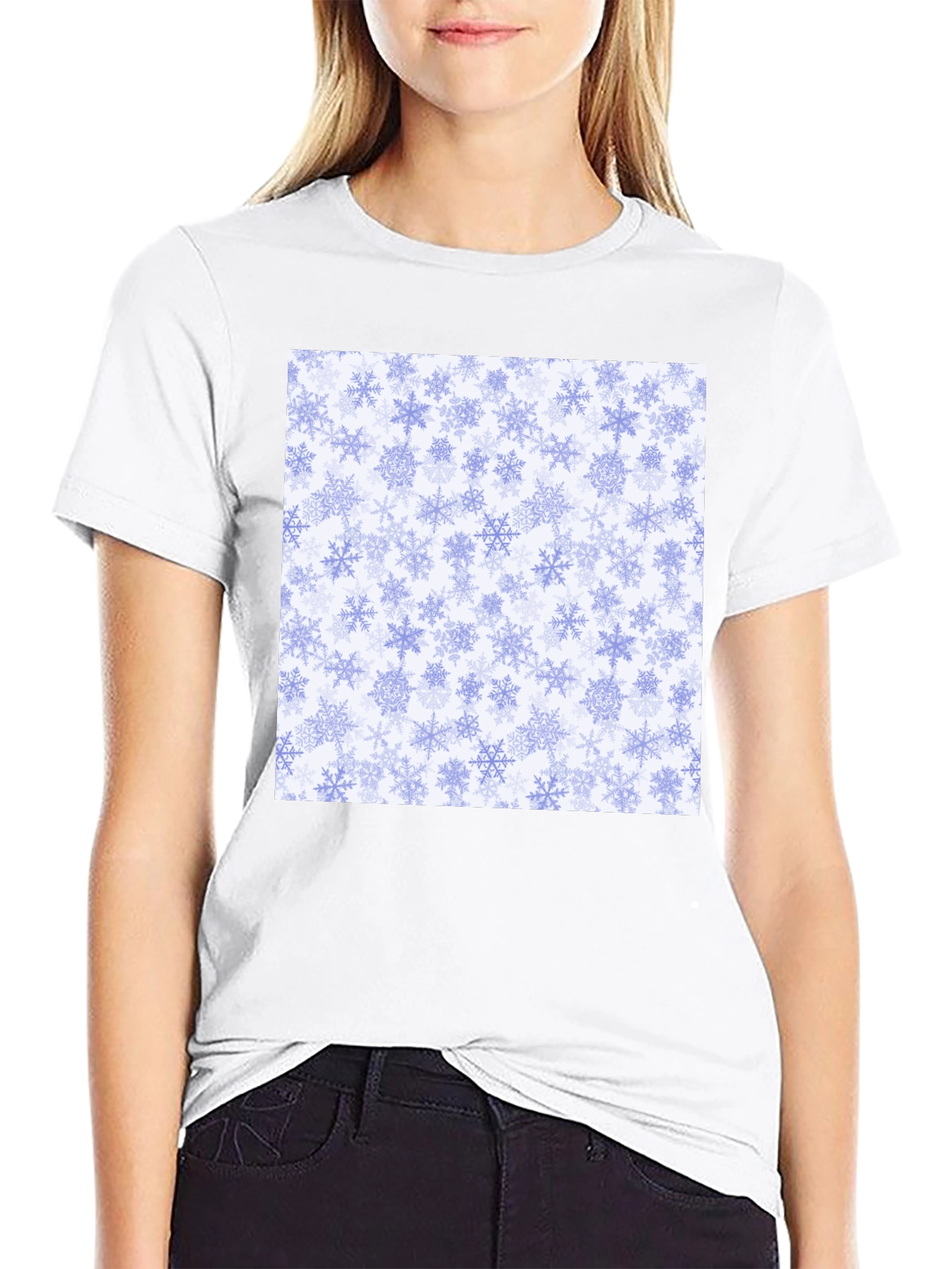 Snowflake Pattern Tee - Winter Holiday Style!