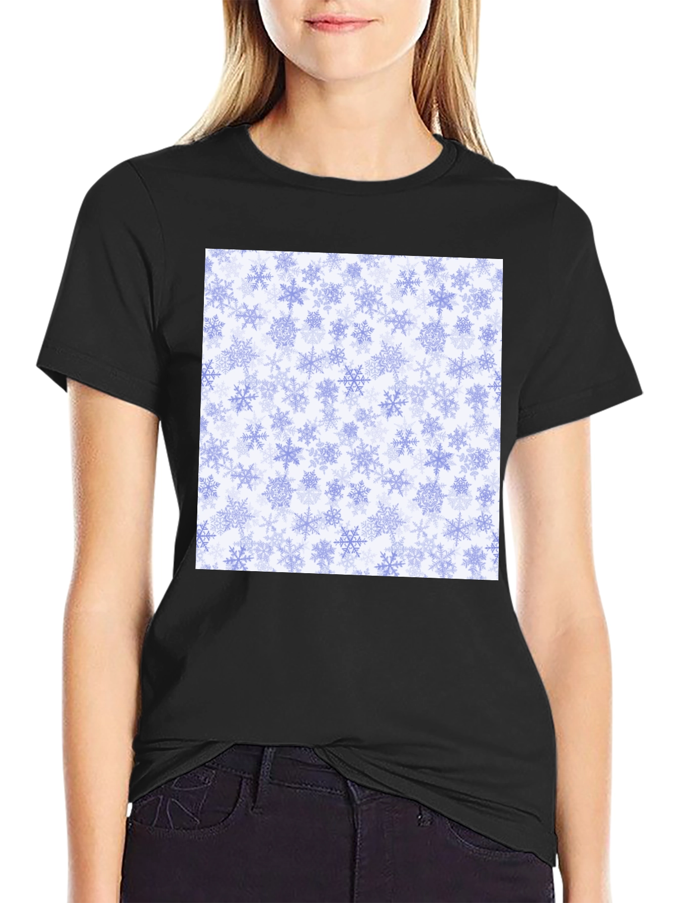 Snowflake Pattern Tee - Winter Holiday Style!