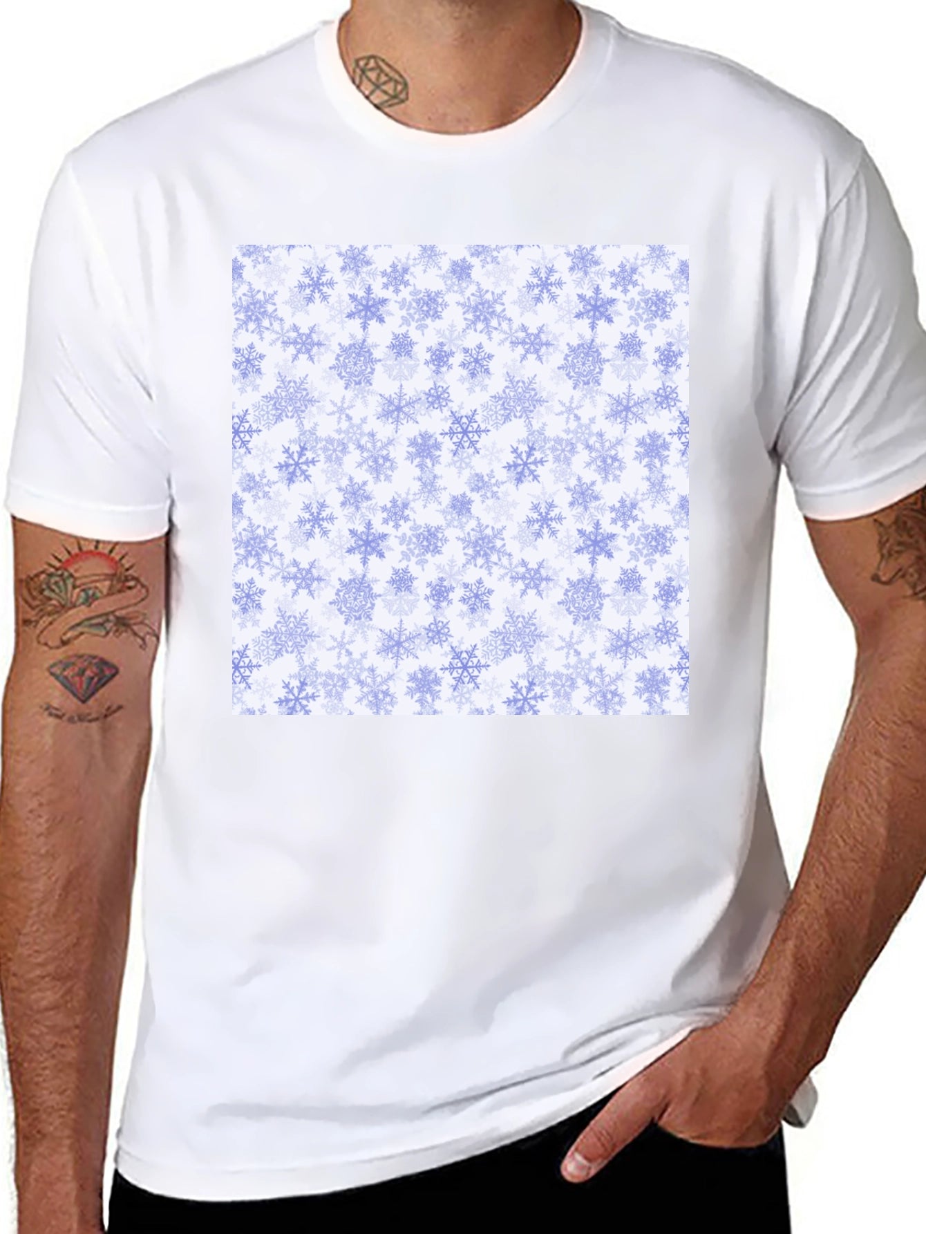 Snowflake Pattern Tee - Winter Holiday Style!