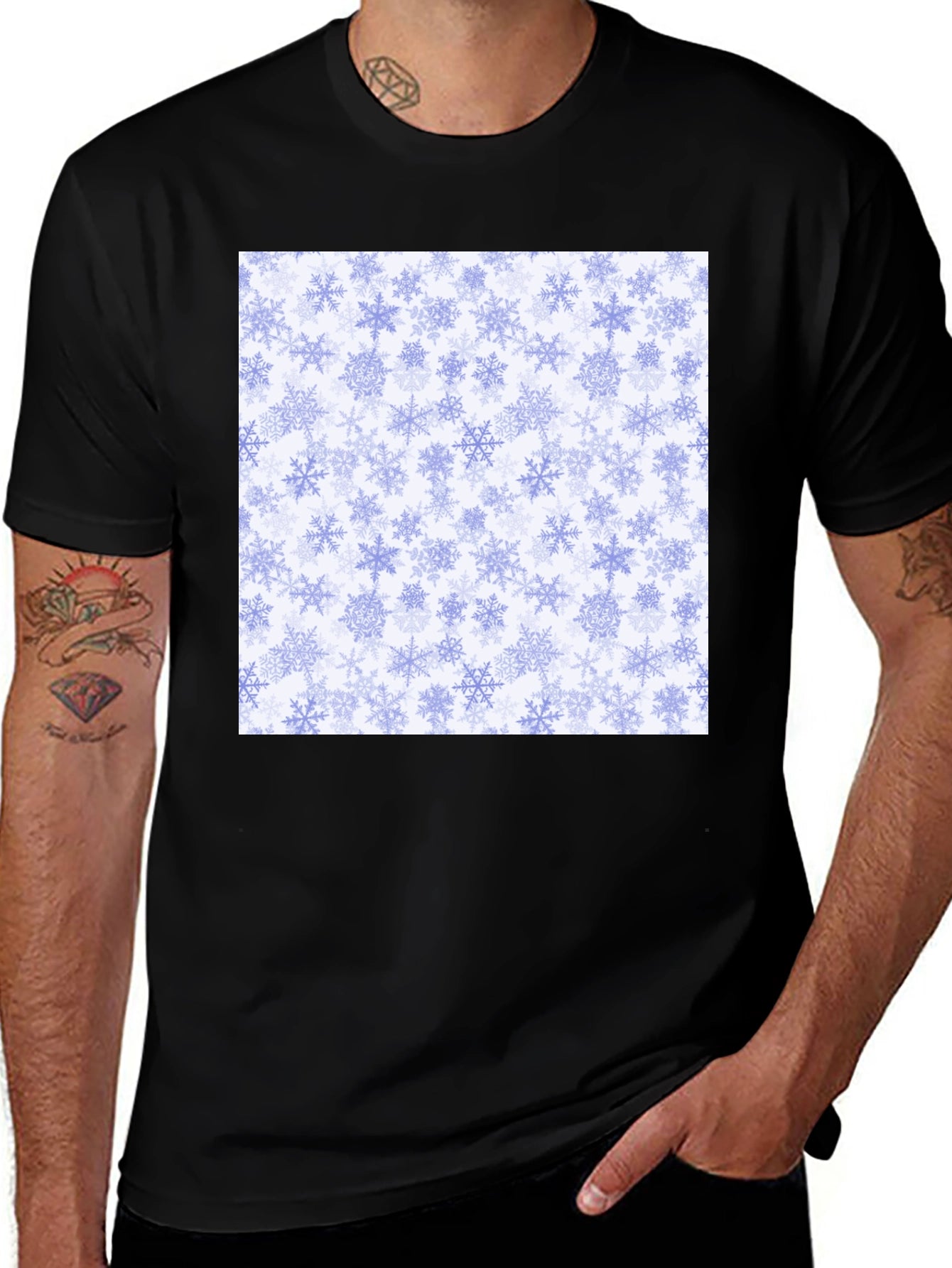 Snowflake Pattern Tee - Winter Holiday Style!