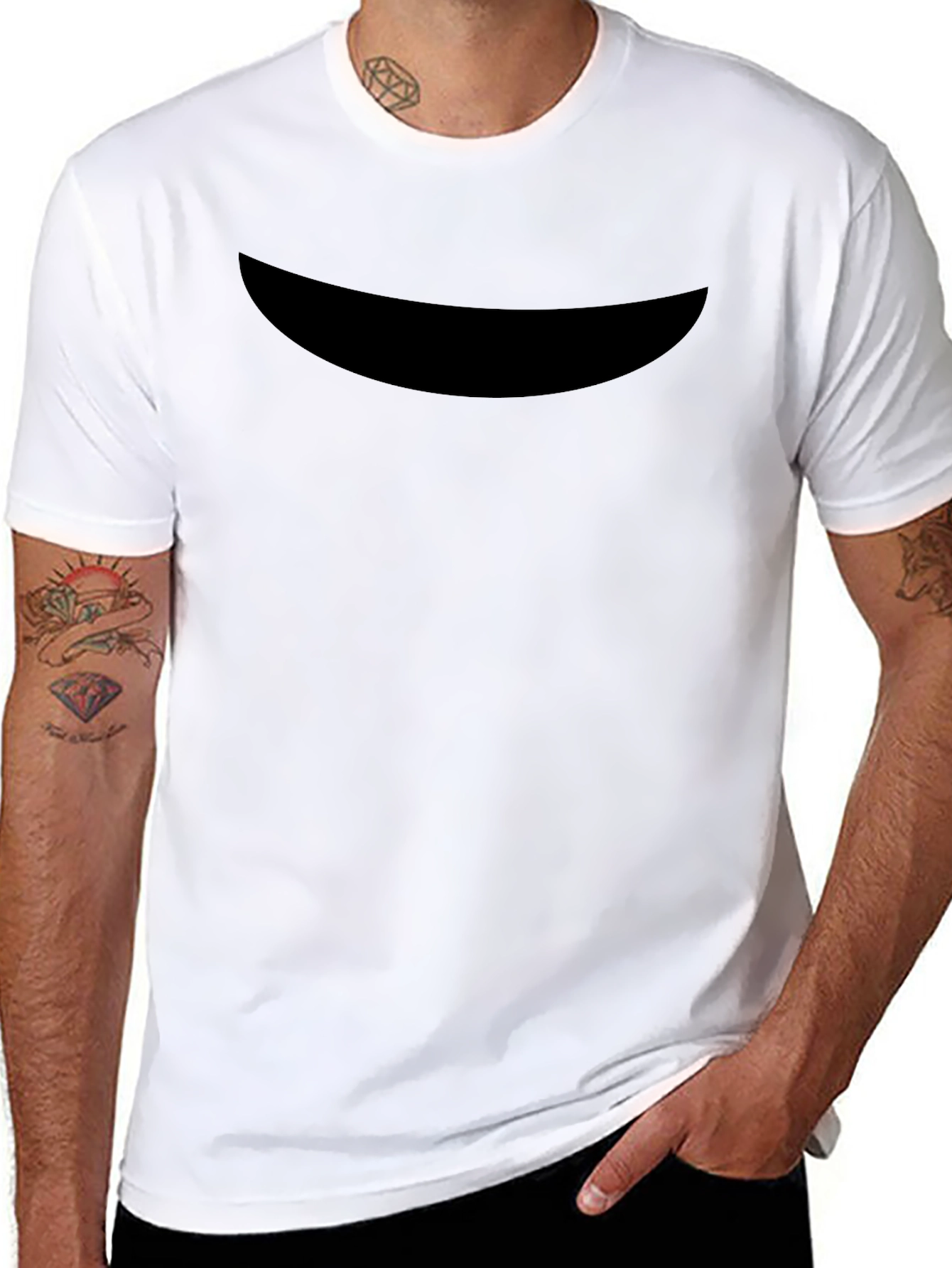 Black Crew Neck T-Shirt - Minimalist Design