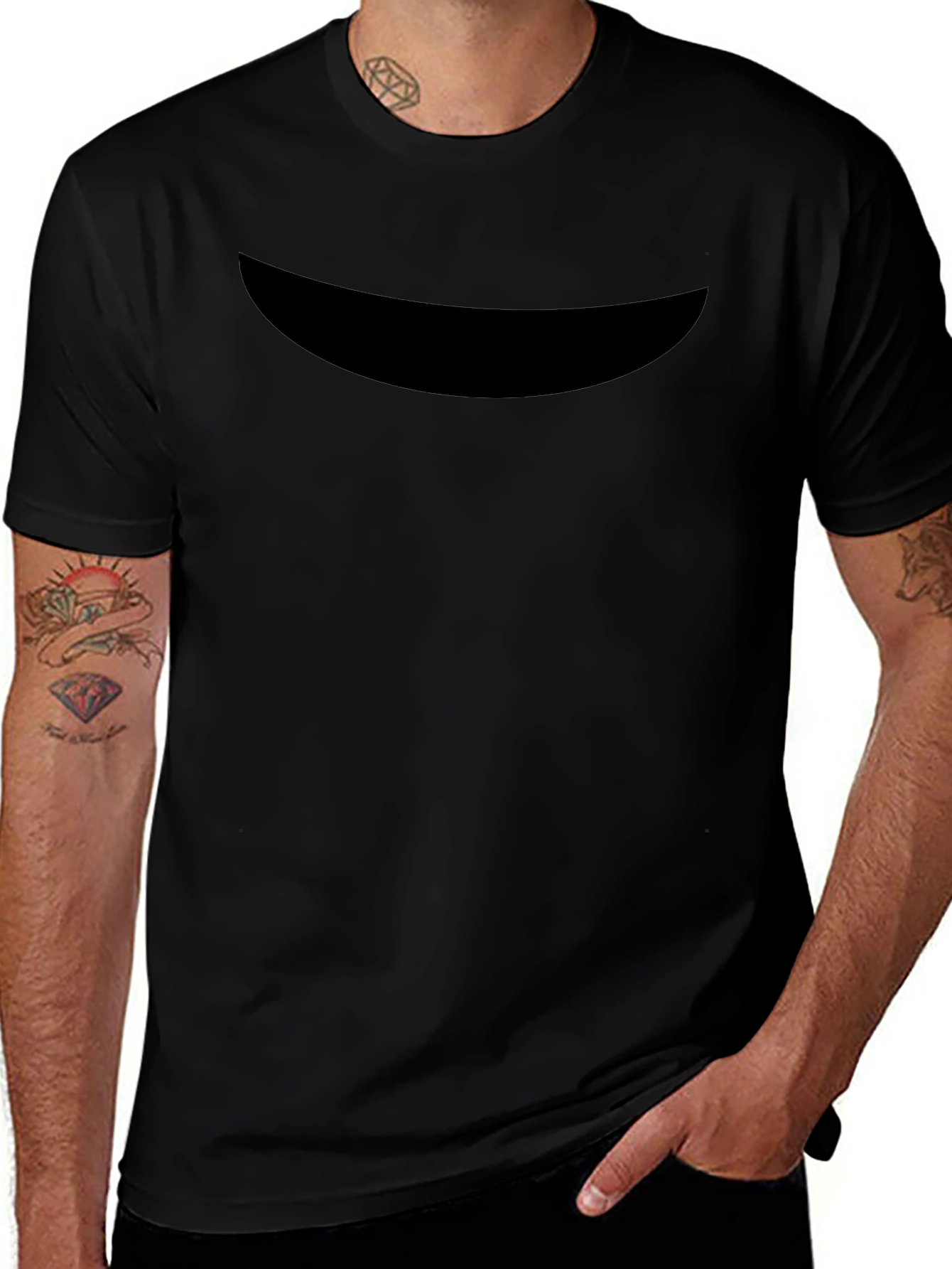 Black Crew Neck T-Shirt - Minimalist Design