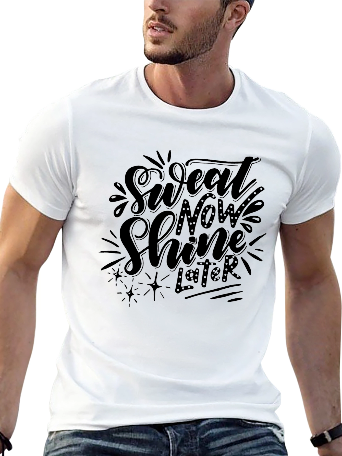 Sweat Now Shine Later Black Graphic Tee