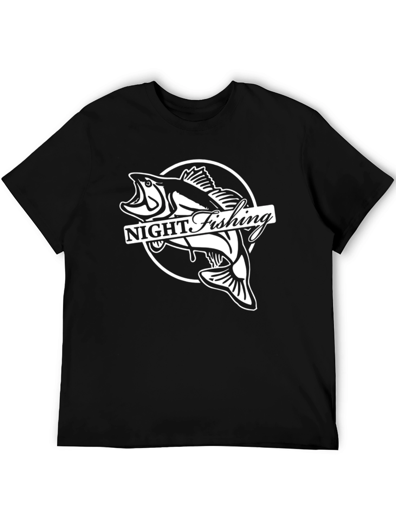 Night Fishing Graphic T-Shirt - Bass Design