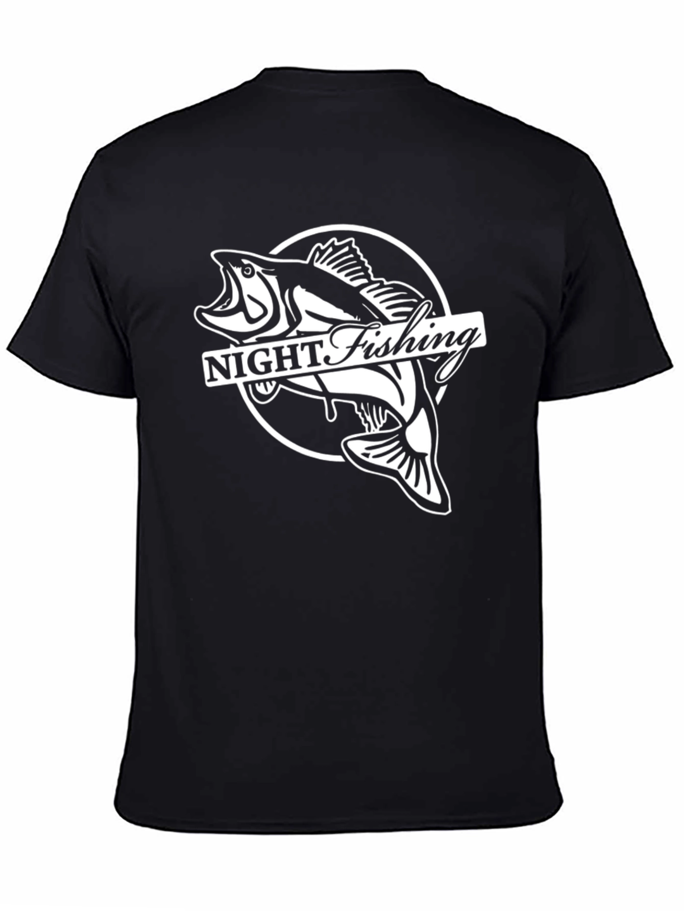 Night Fishing Graphic T-Shirt - Bass Design