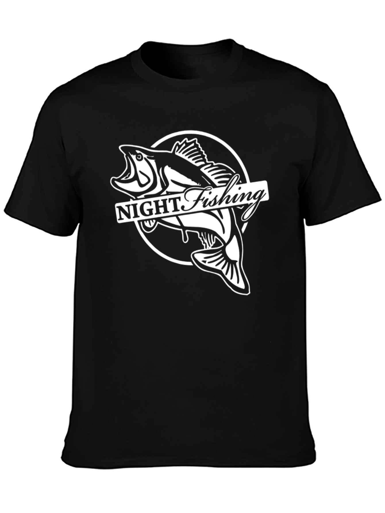 Night Fishing Graphic T-Shirt - Bass Design
