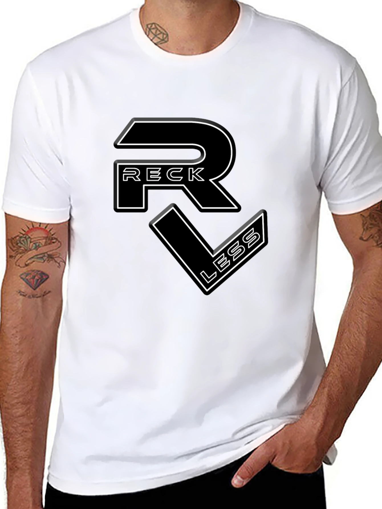 Reckless Graphic Tee - Black Cotton T-Shirt