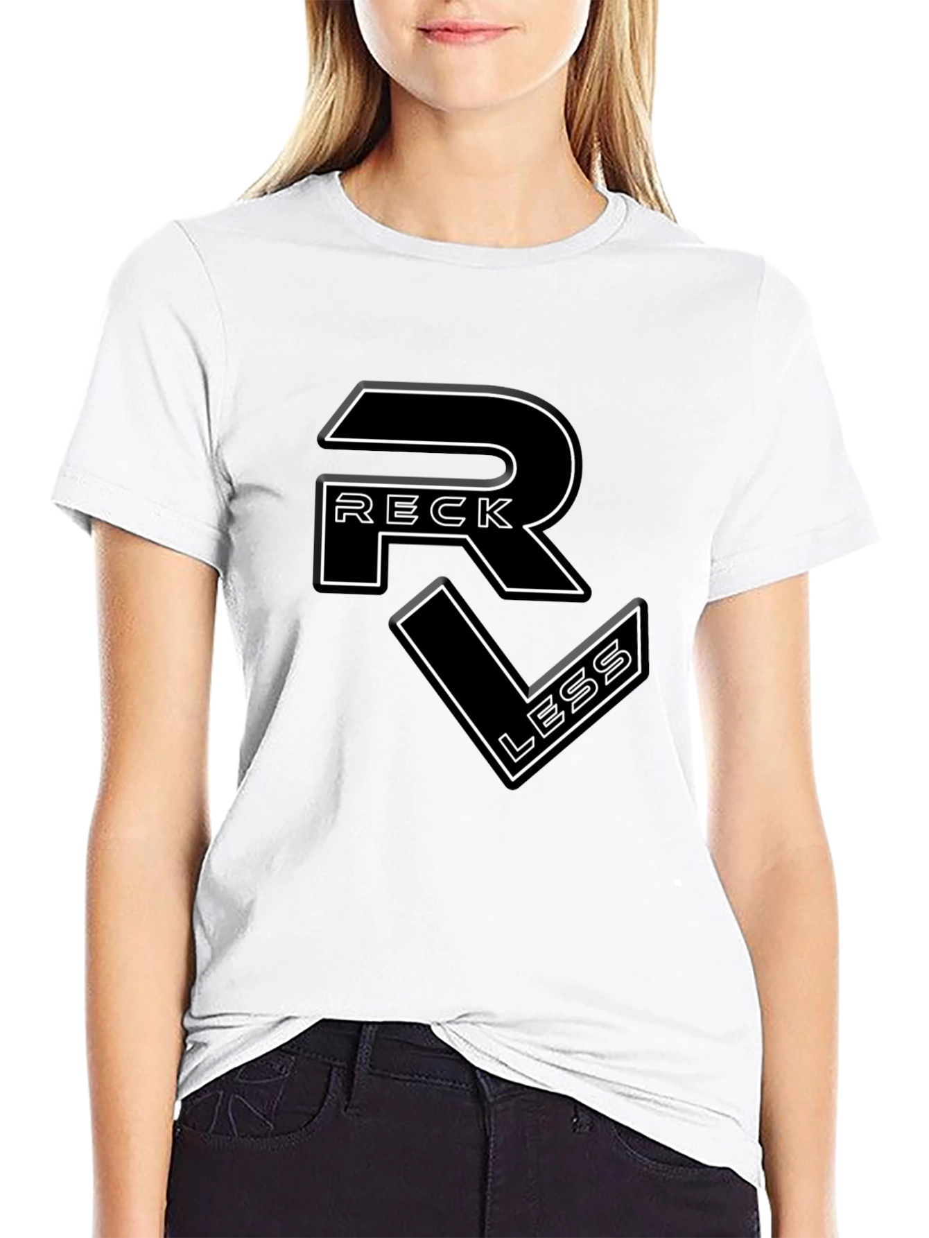 Reckless Graphic Tee - Black Cotton T-Shirt