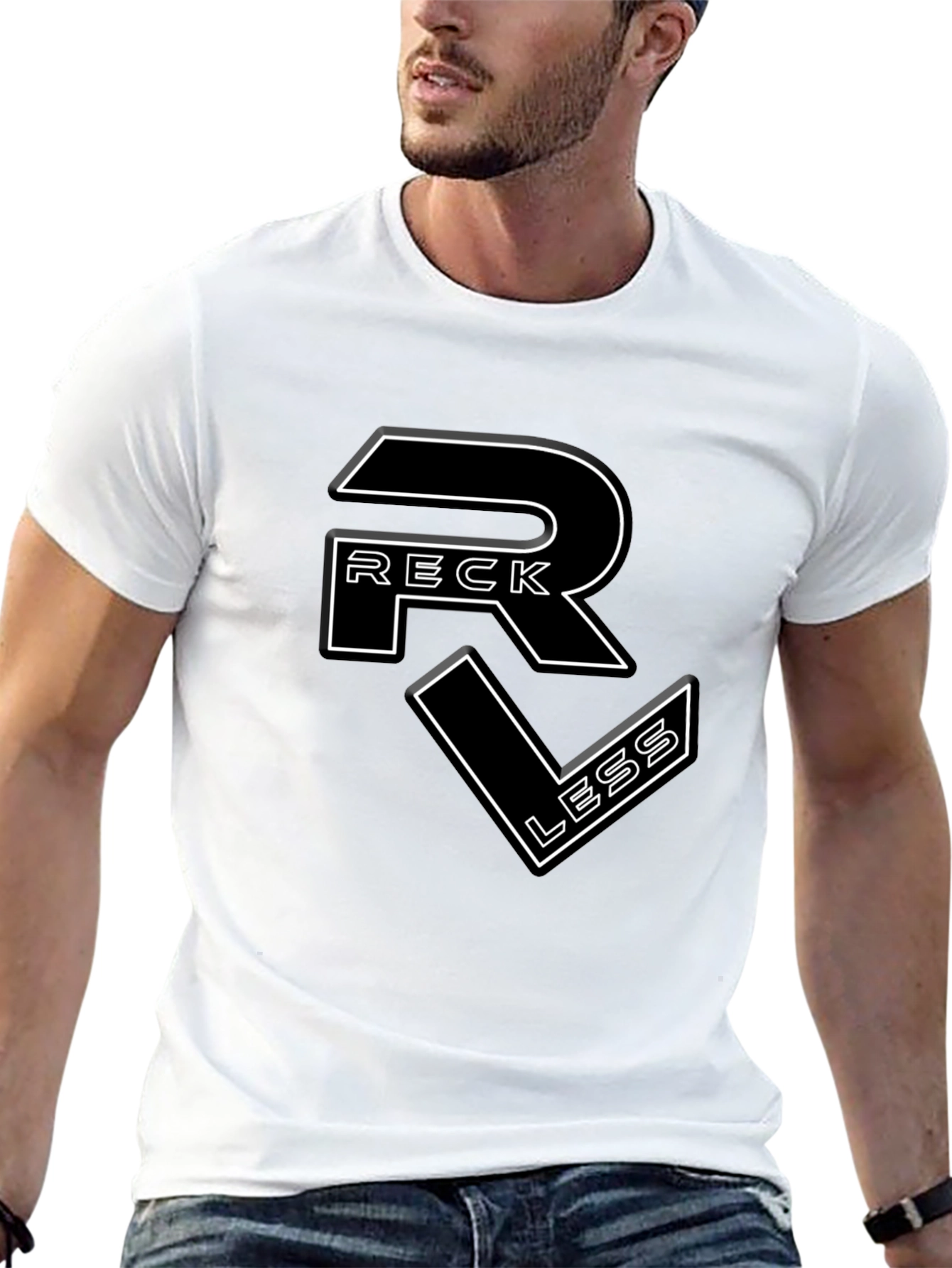 Reckless Graphic Tee - Black Cotton T-Shirt