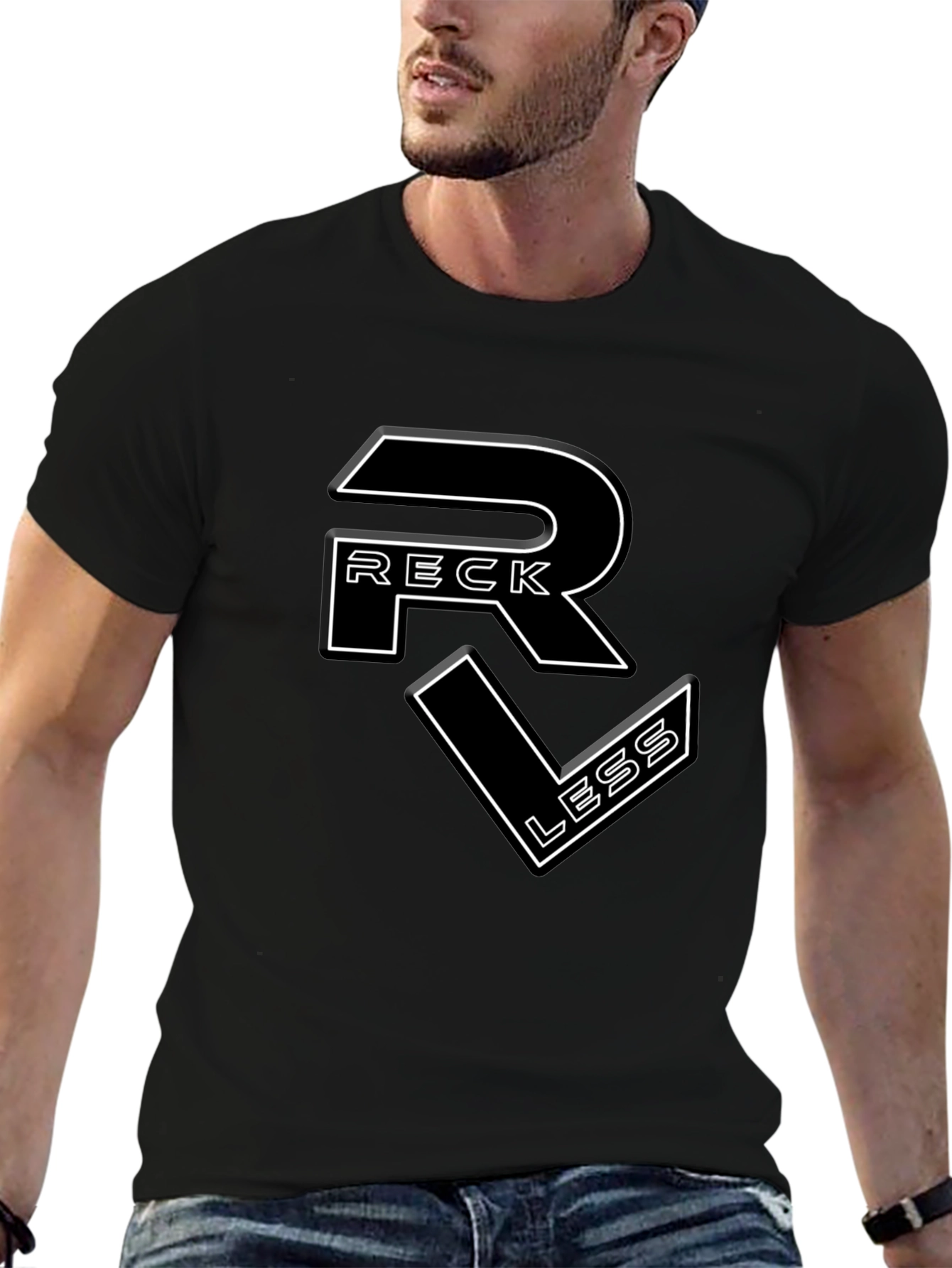 Reckless Graphic Tee - Black Cotton T-Shirt