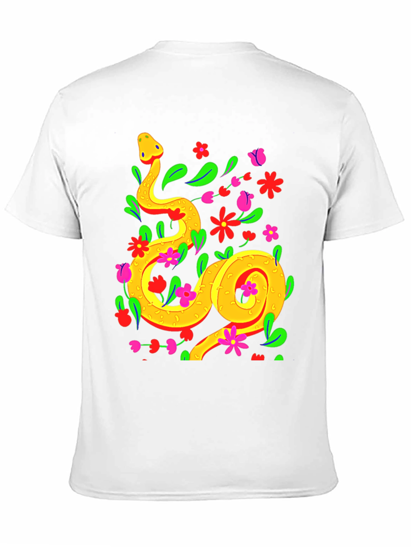 Floral Snake Graphic Tee - Stylish & Unique