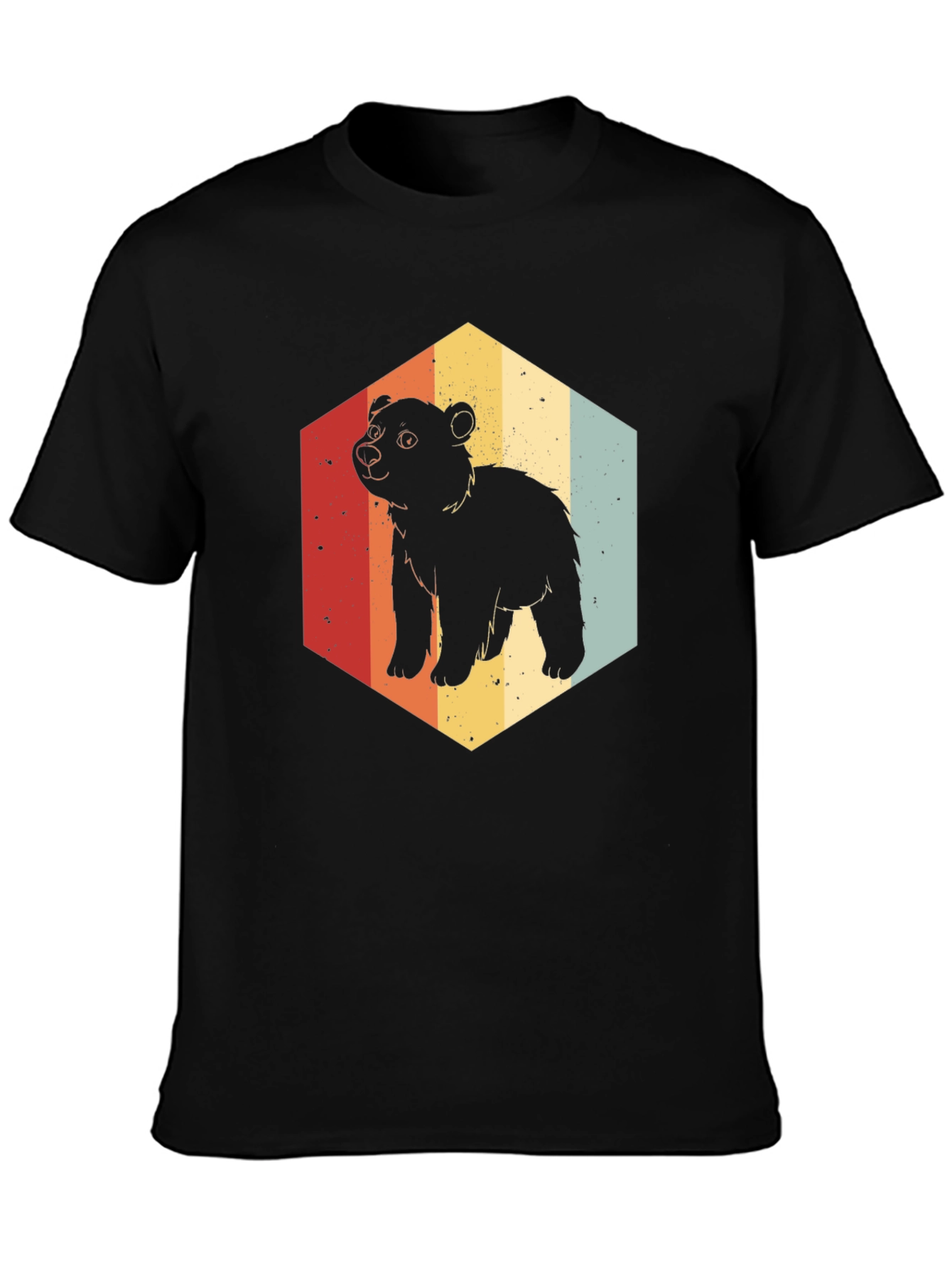 Retro Bear Hexagon Graphic Tee