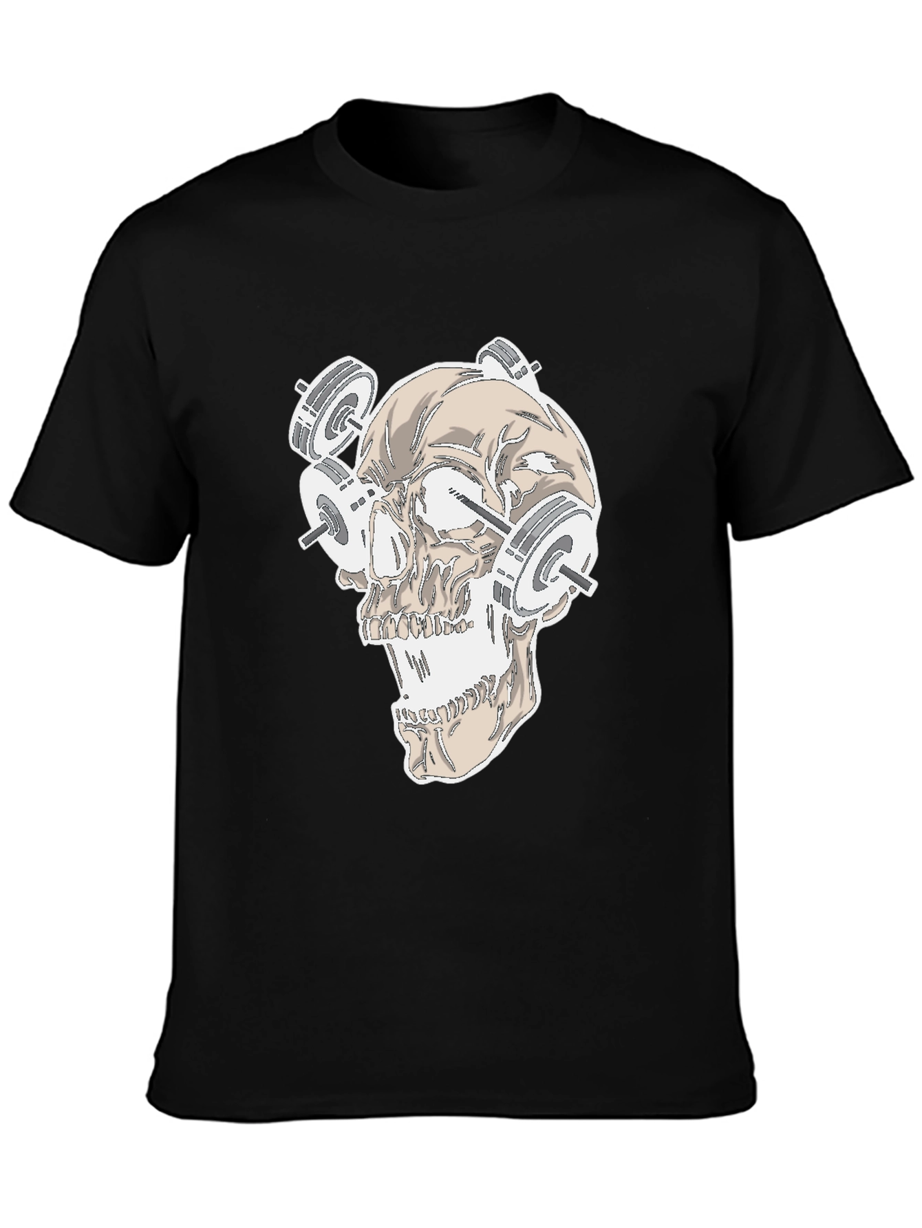 Skull Gym Weights Graphic T-Shirt