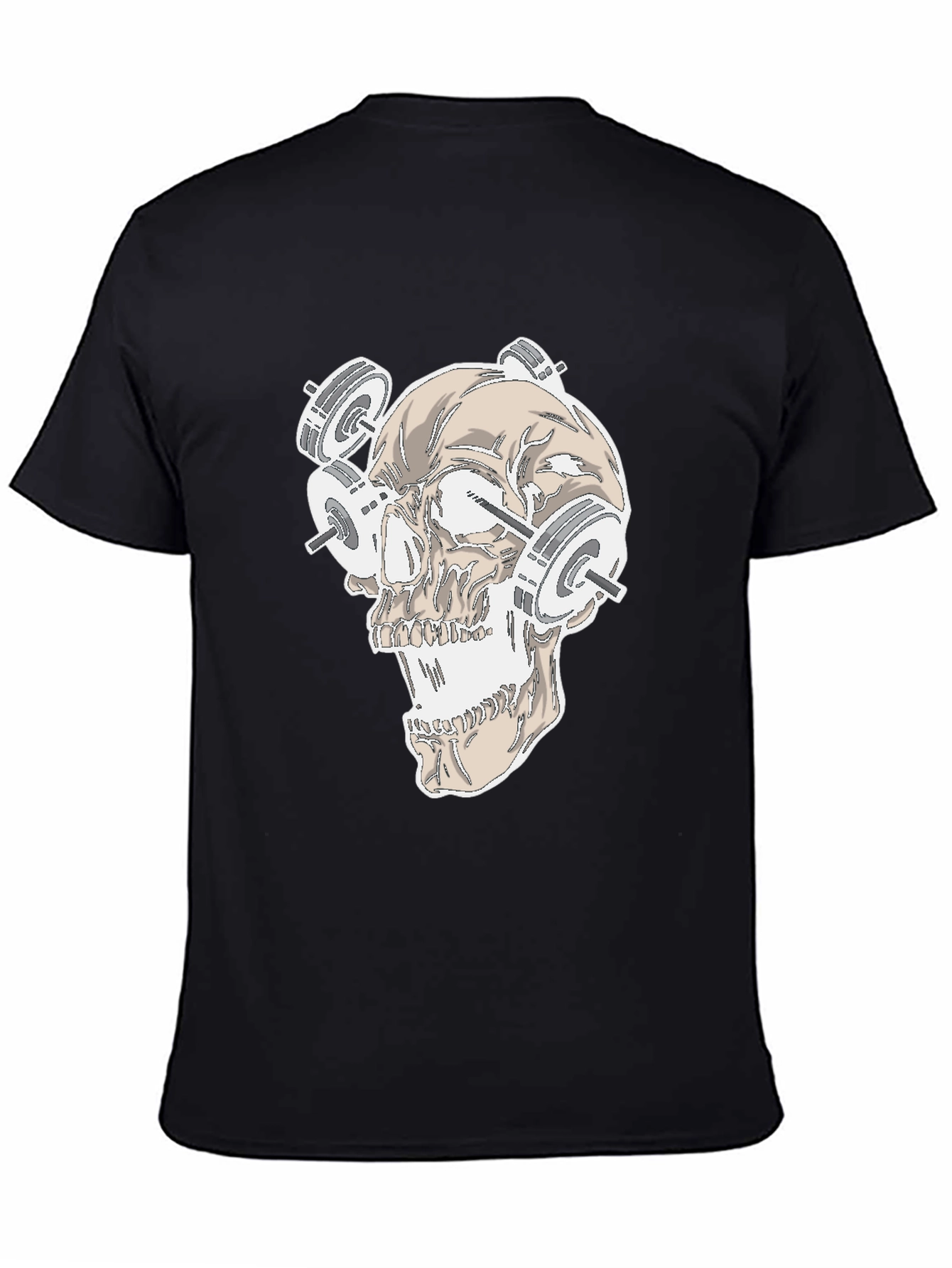 Skull Gym Weights Graphic T-Shirt